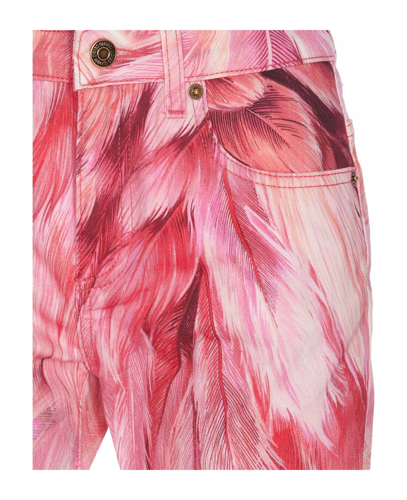 Roberto Cavalli Printed Skinny Jeans - Pink ボトムス