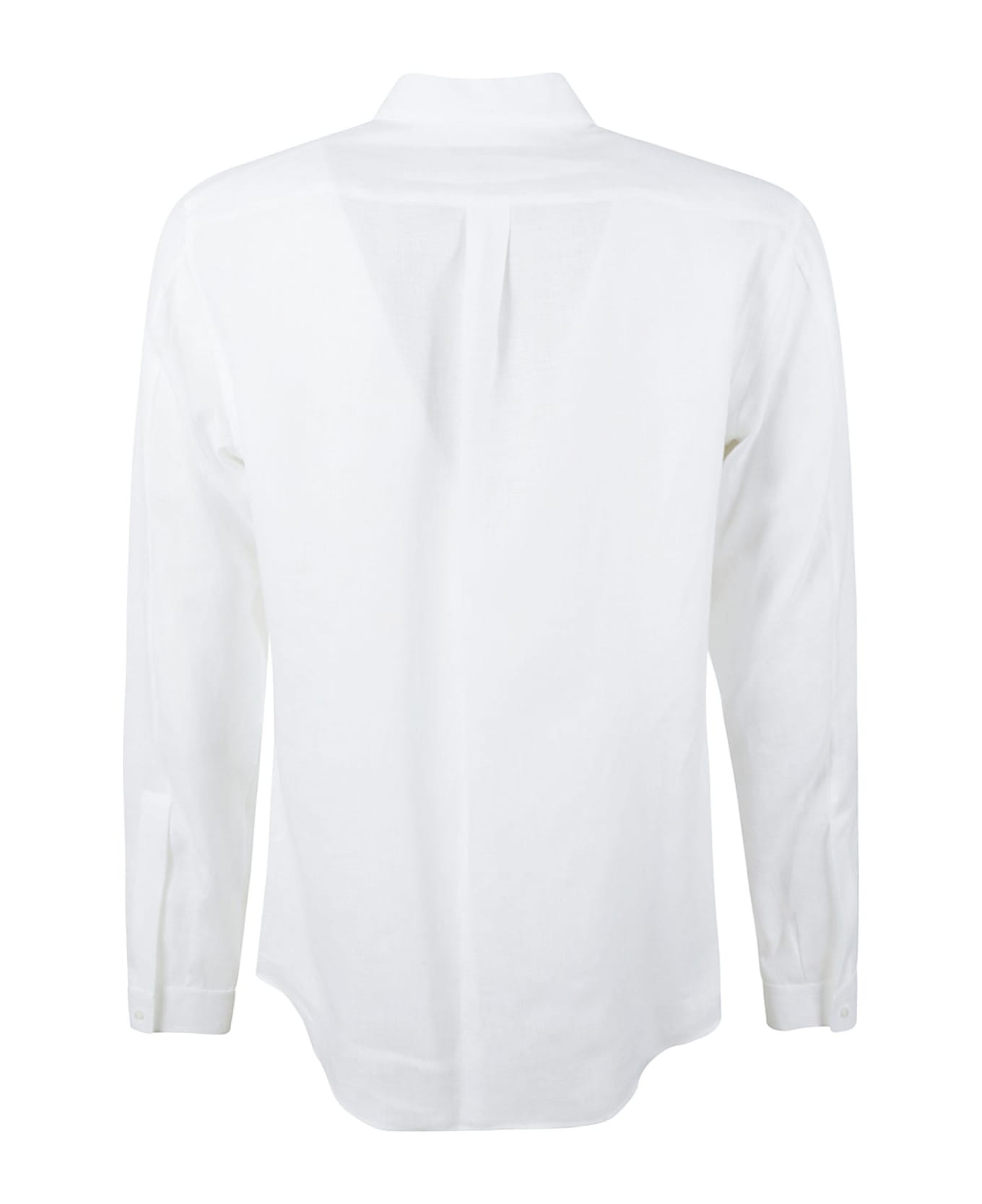 Dolce & Gabbana Logo Plaque Round Hem Band Collar Plain Shirt - White
