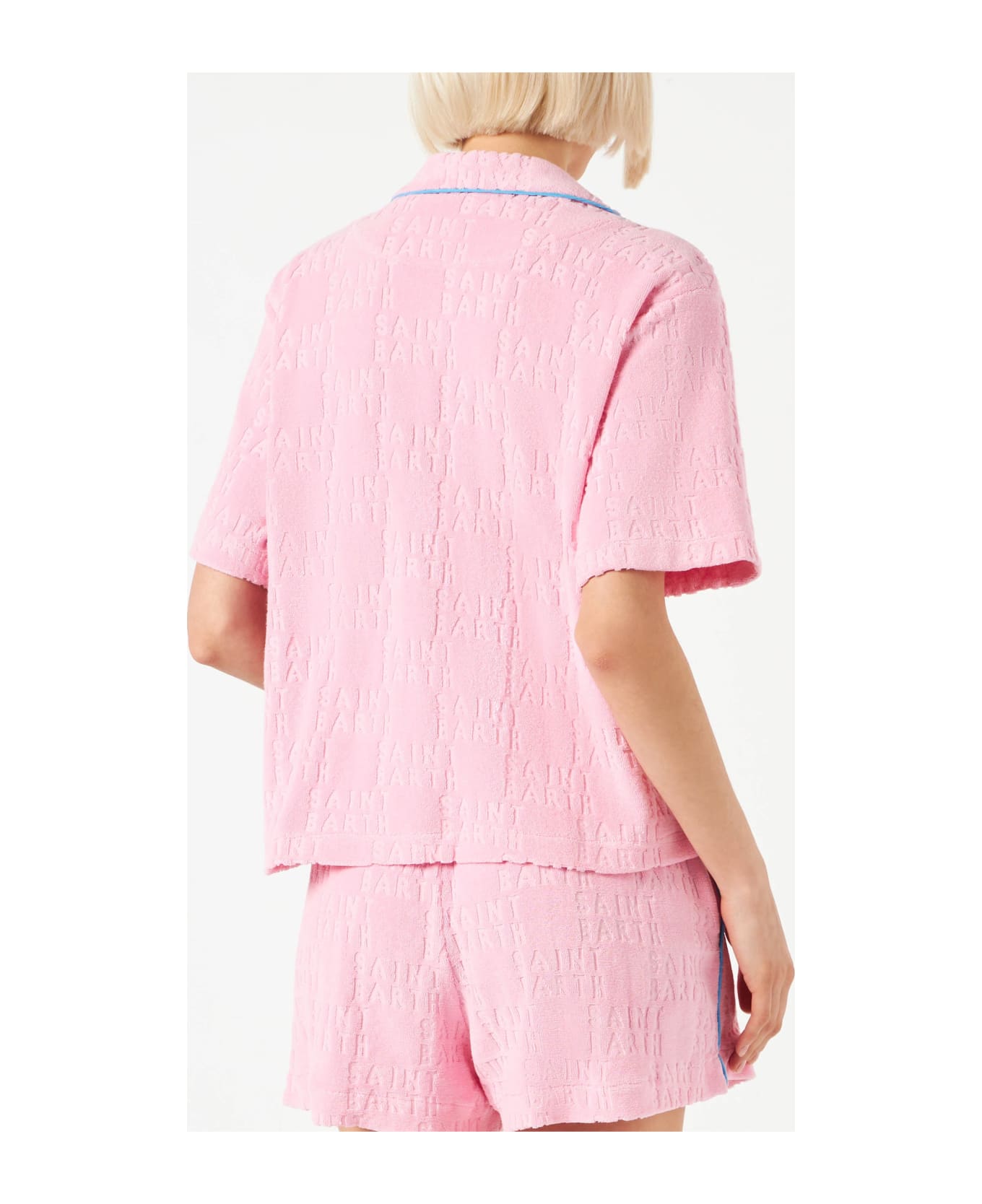 MC2 Saint Barth Woman Terry Embossed Shirt With Piping - PINK