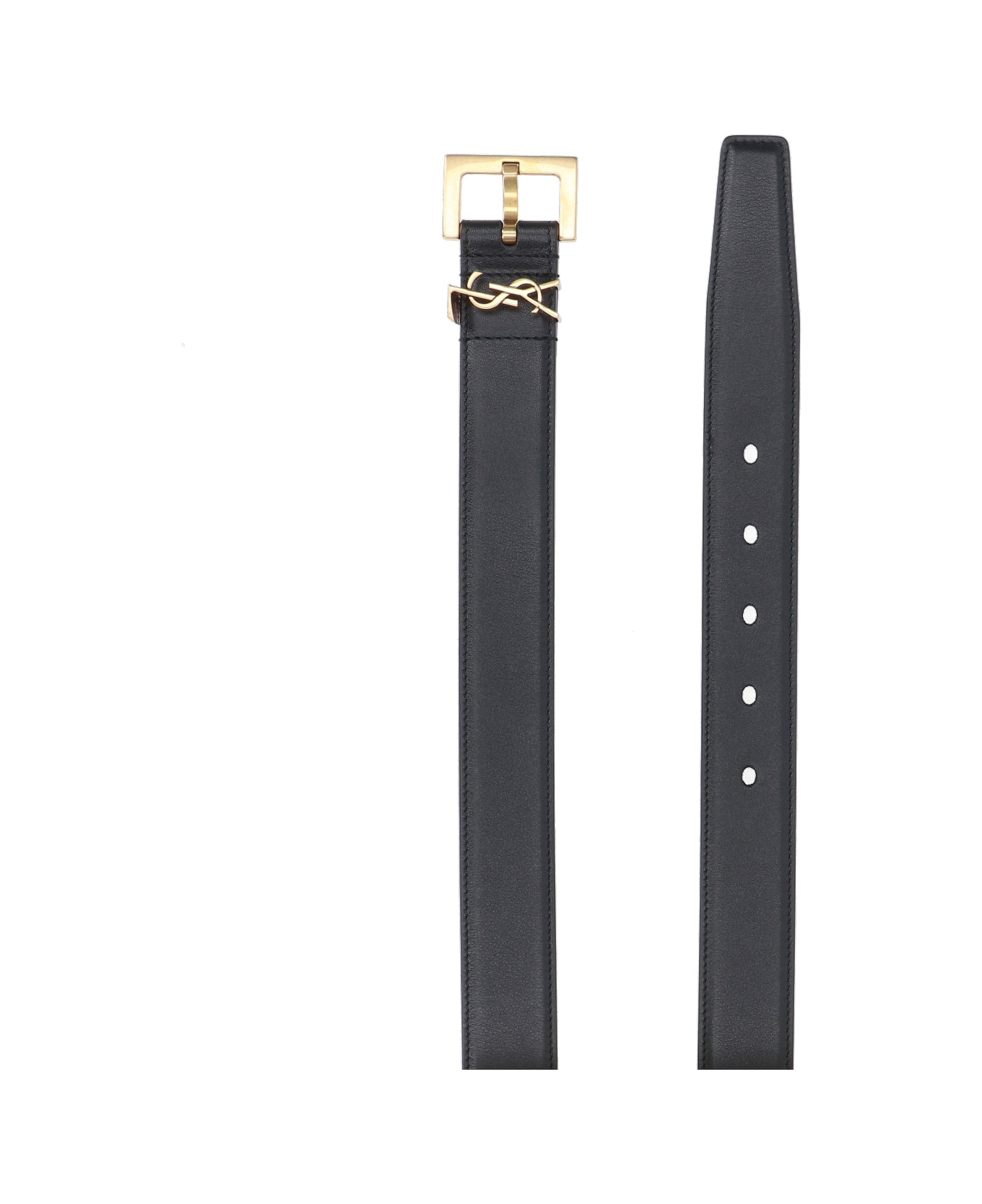 Saint Laurent Medium Cassandre Belt - BLACK