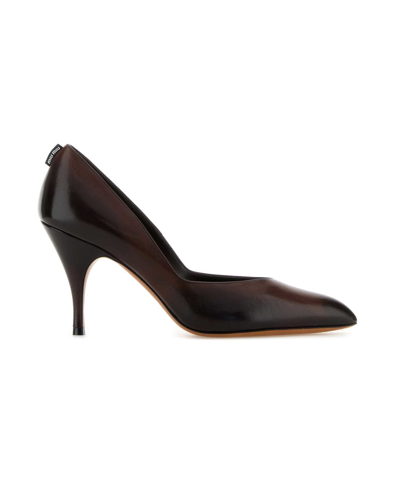 Miu Miu Brown Leather Pumps - MORO