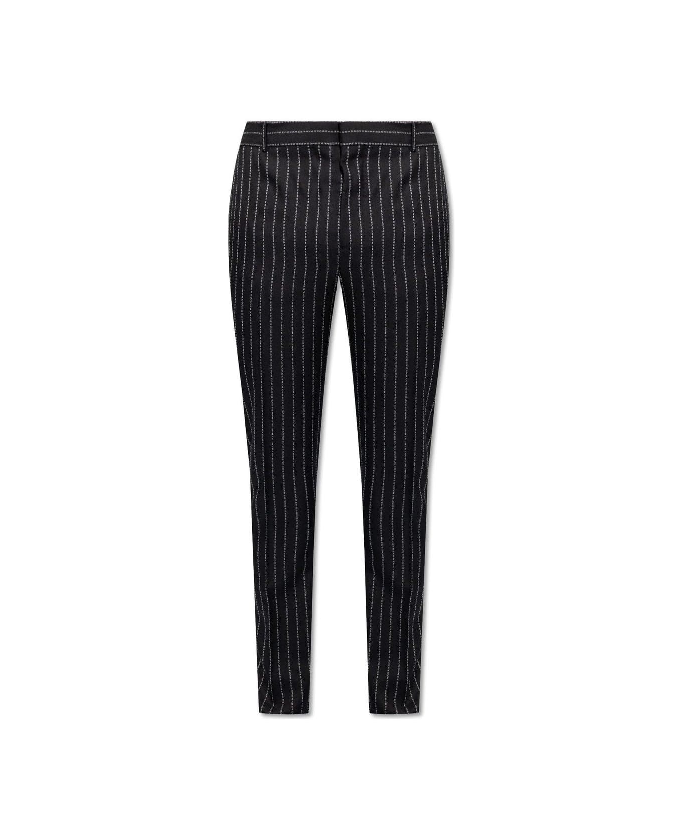 Alexander McQueen Pinstriped Front Trousers - Black