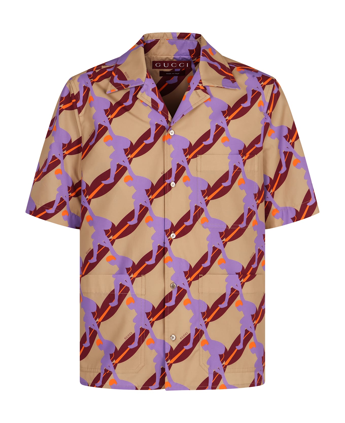 Gucci Printed Cotton Poplin Shirt - Beige シャツ