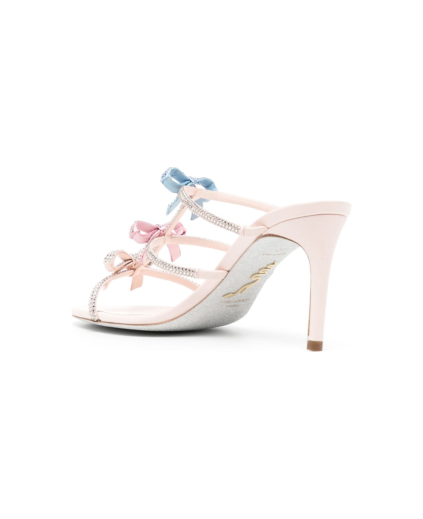 René Caovilla Sandals - PEACH SATIN LIGHT SILK LIGHT S