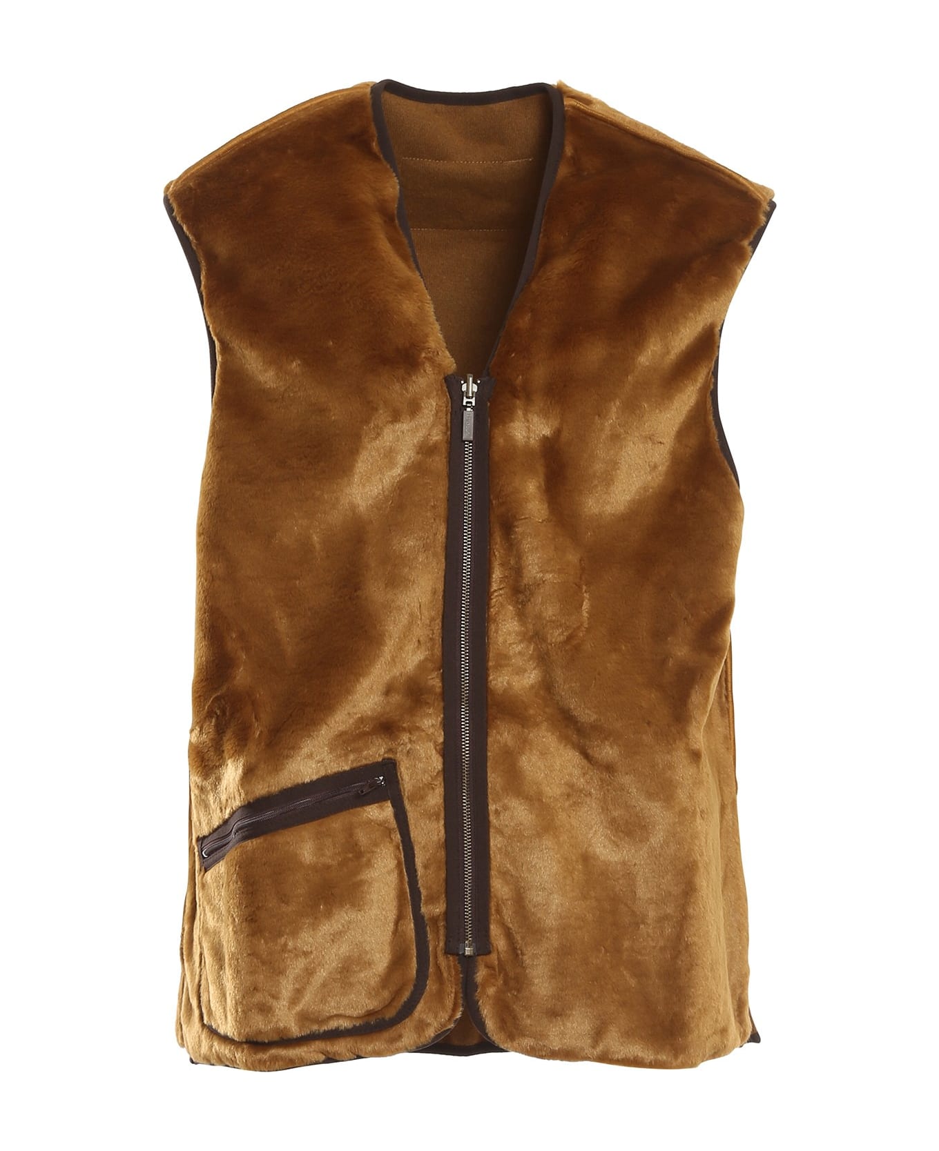 Barbour Warm Pile Waistcoat Zip - Brown