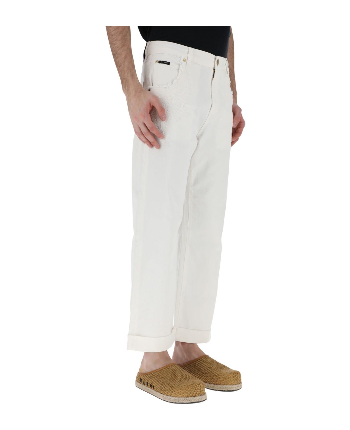 Etro White Stretch Denim Jeans - WHITE