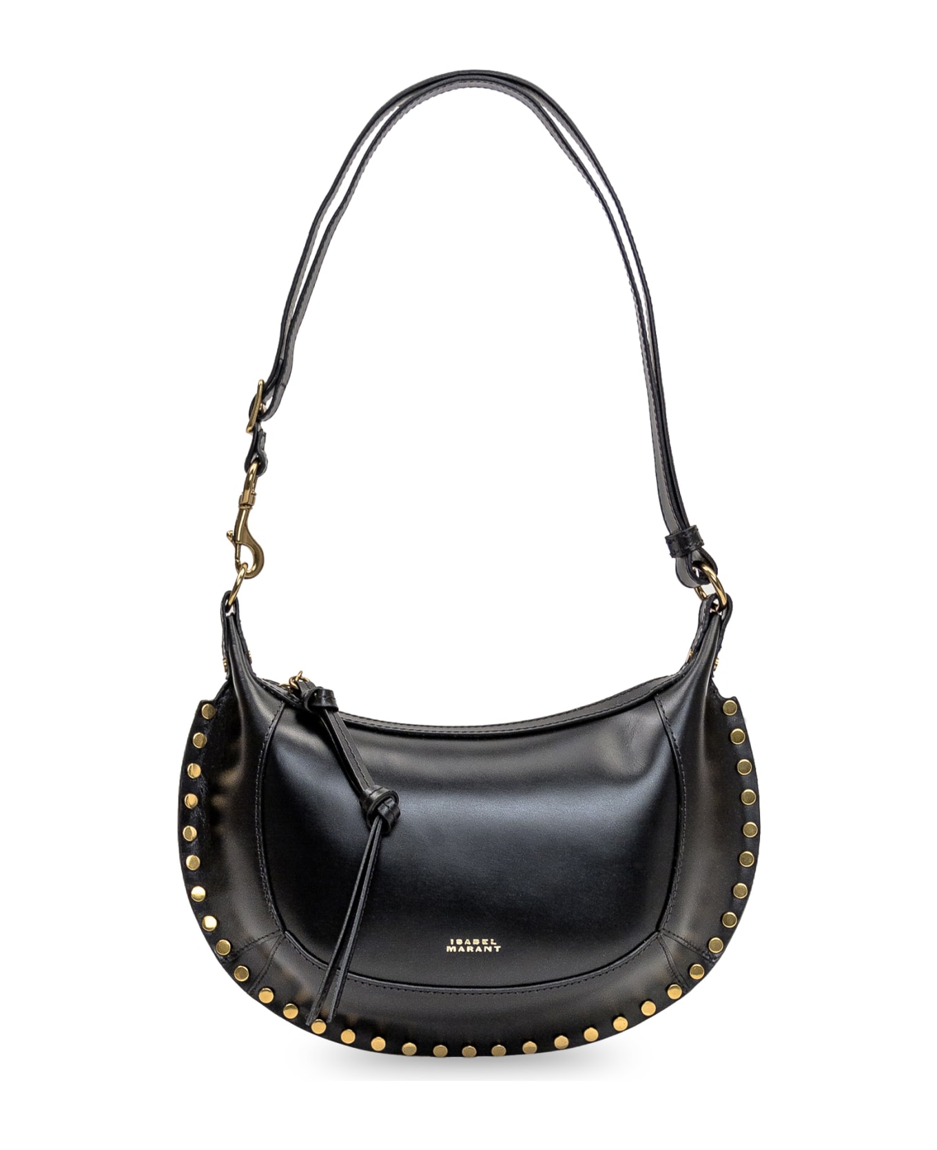Isabel Marant Oskan Moon Leather Shoulder Bag - BLACK