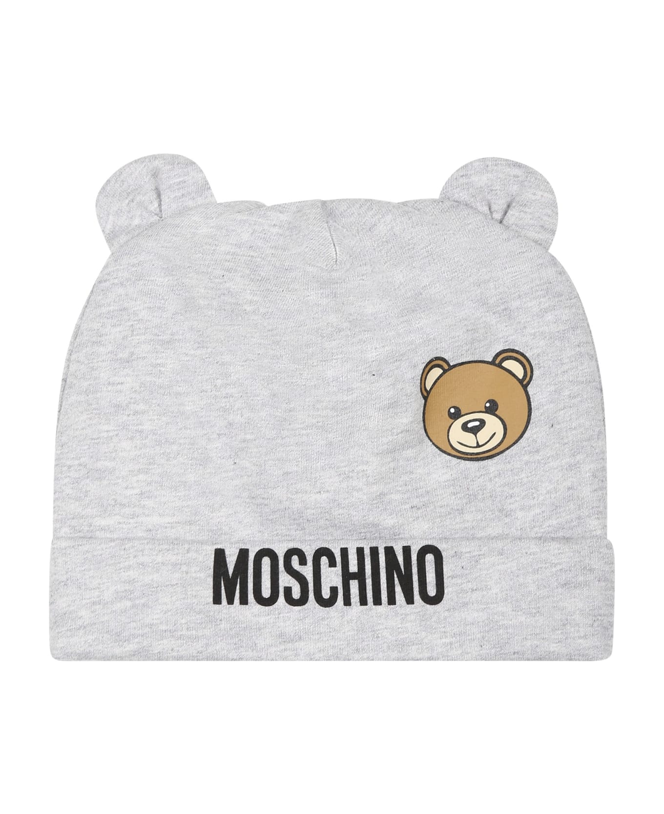 Moschino Grey Set For Babykids With Teddy Bear And Logo - Grey