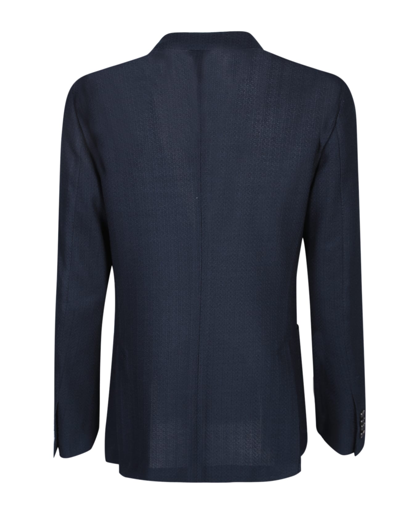 Lardini Jersey Double-breasted Blue Jacket - Blue