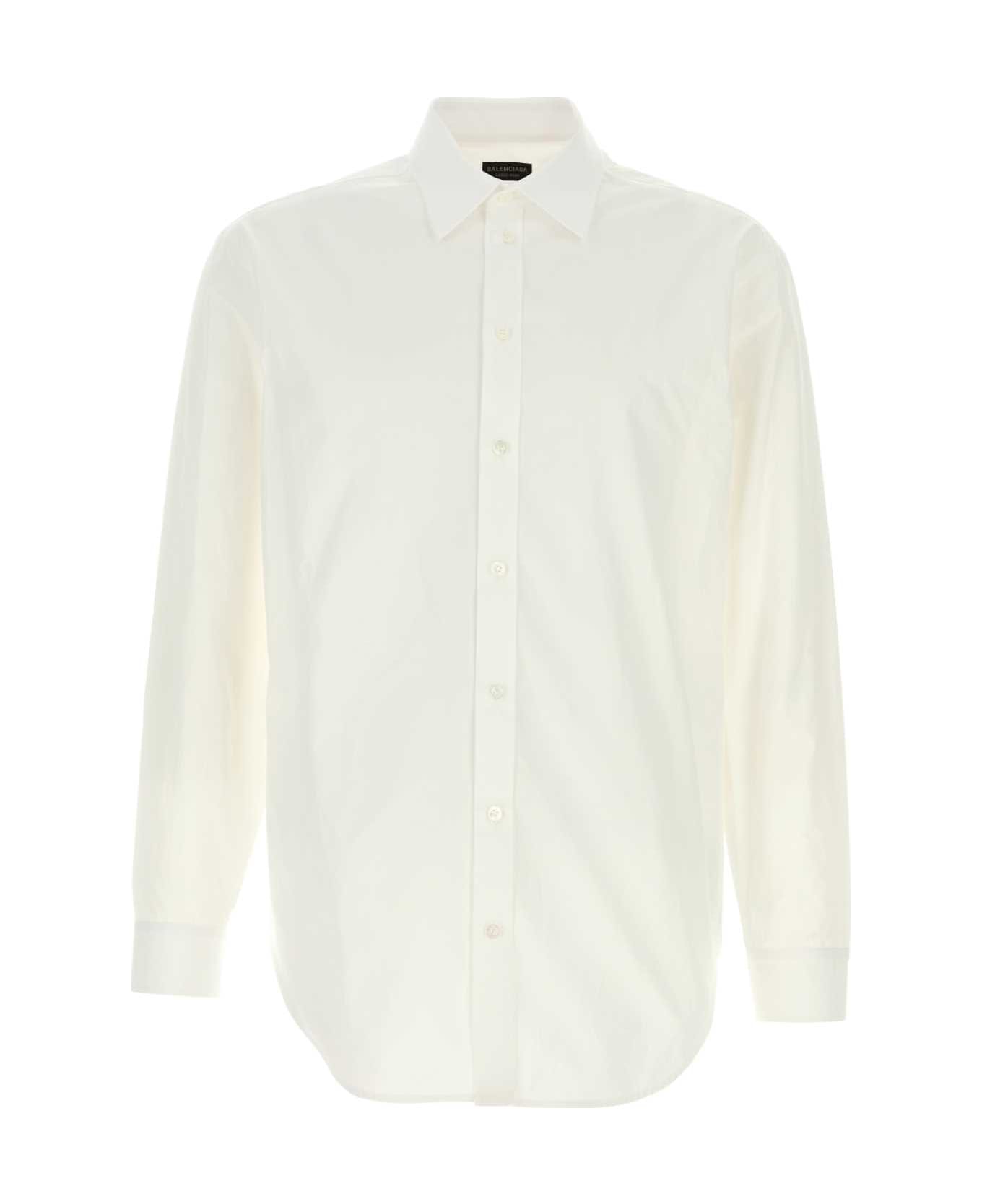 Balenciaga White Poplin Shirt - WHITE
