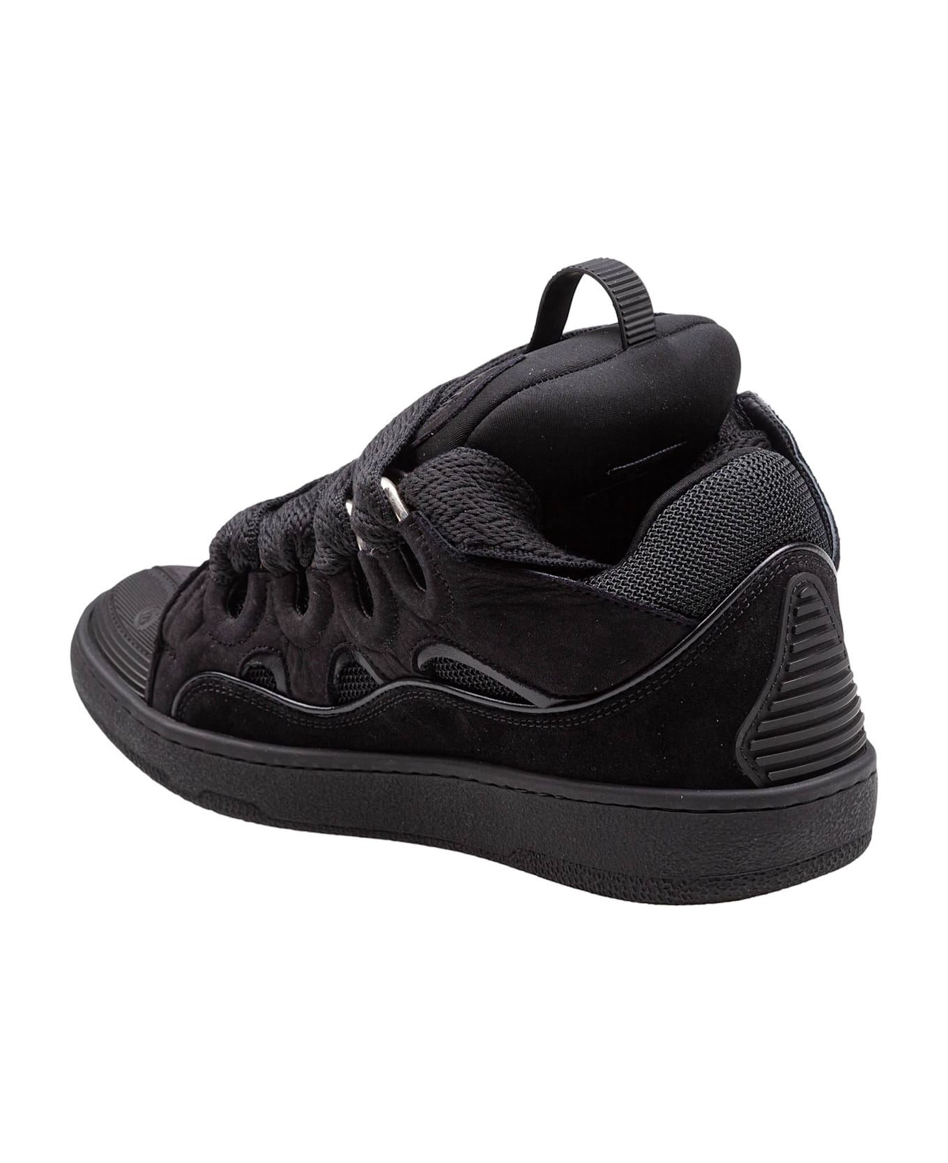 Lanvin Curb Suede Sneakers Black Color - white スニーカー