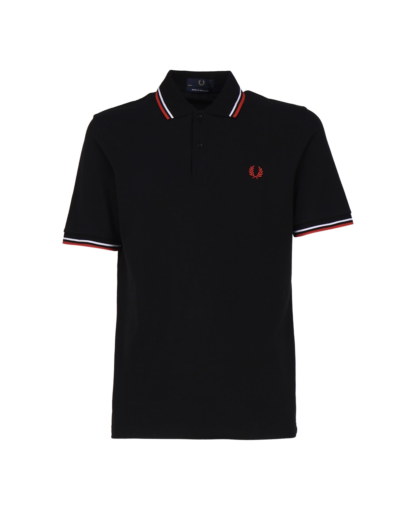 Fred Perry Logo Polo T-shirt - Black ポロシャツ