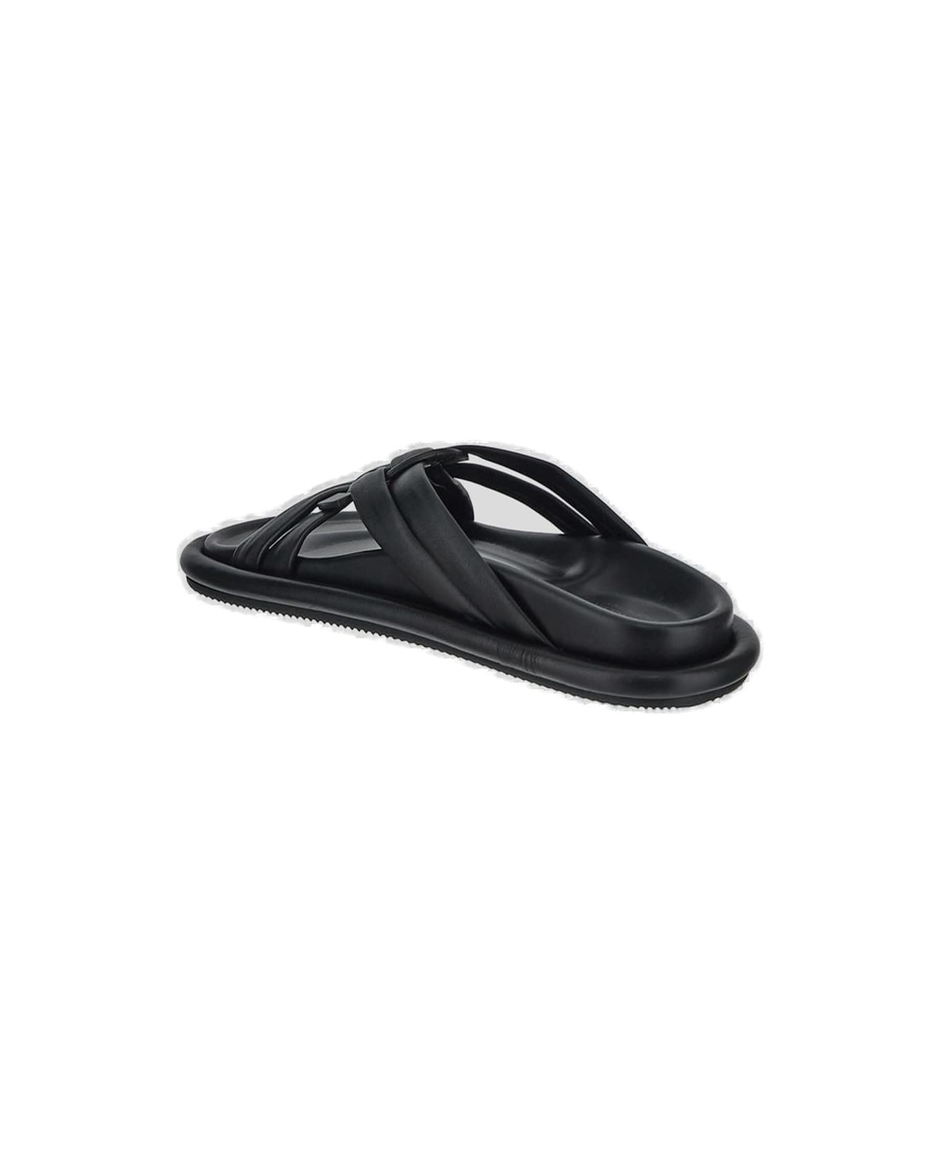 Moncler Logo Embossed Sandals - Black サンダル