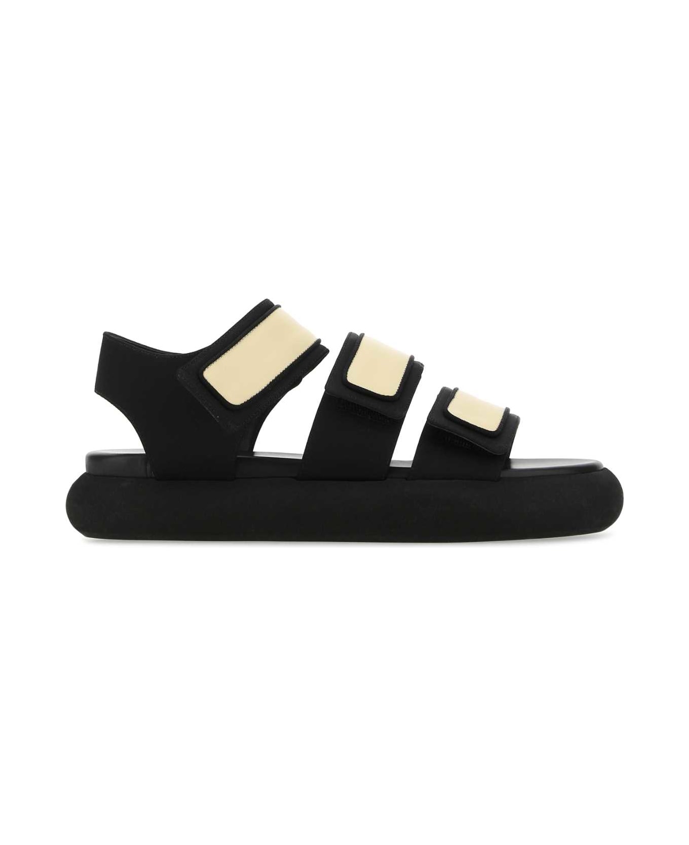 Neous Two-tone Fabric And Leather Octans Sandals - BANANA BLACK サンダル