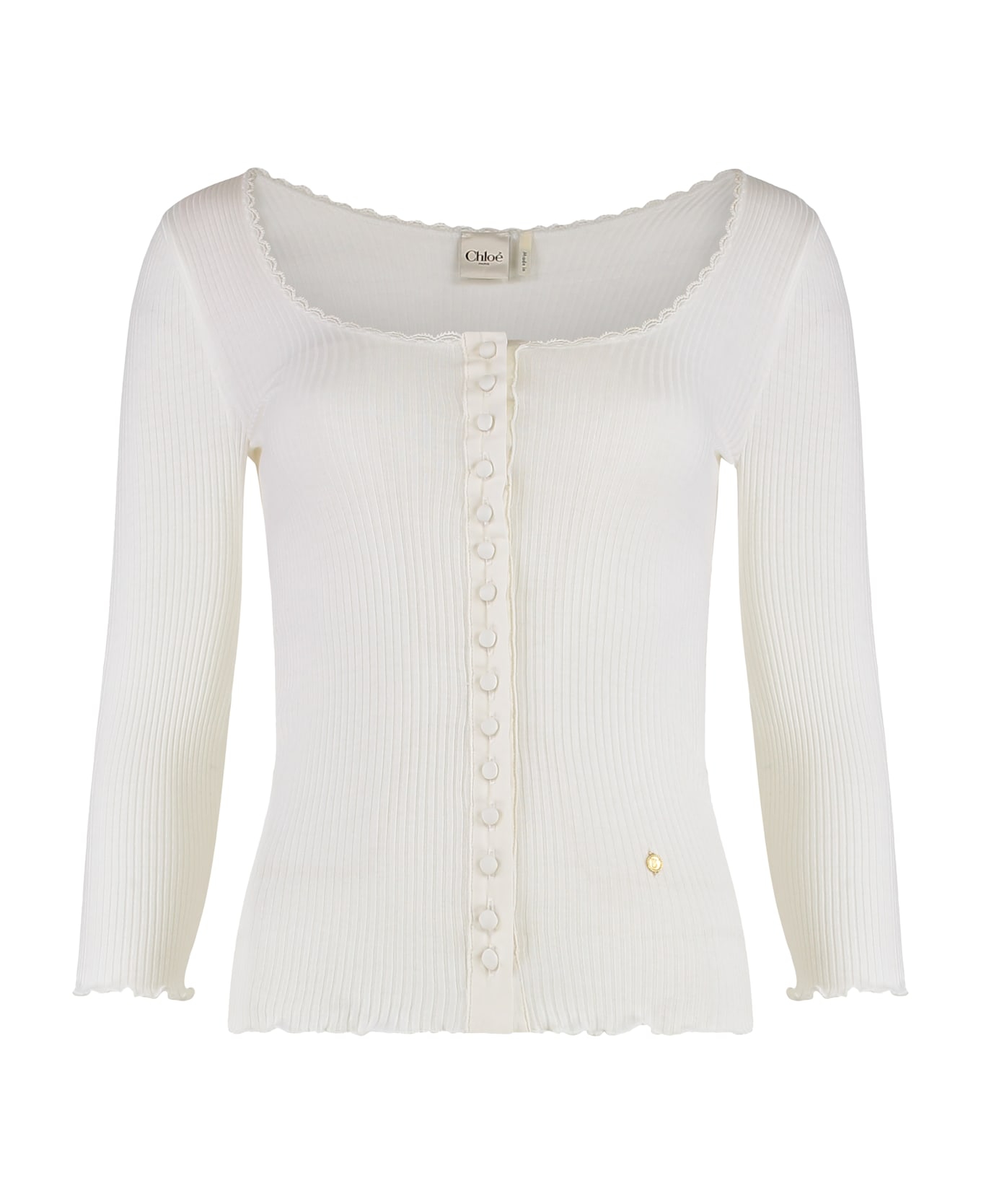 Chloé Cardigan In Cotton - White