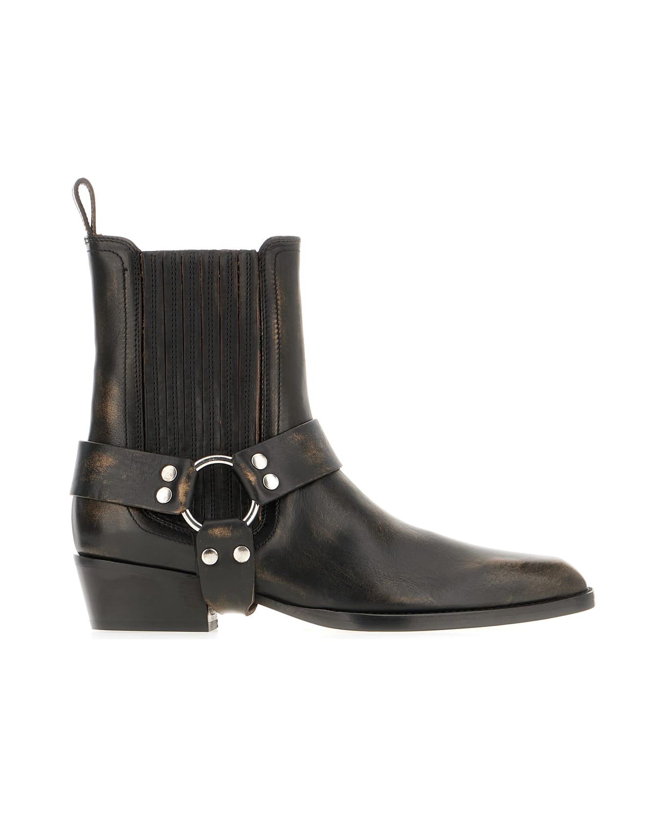 Paris Texas Black Leather Helena Boots - BLACK