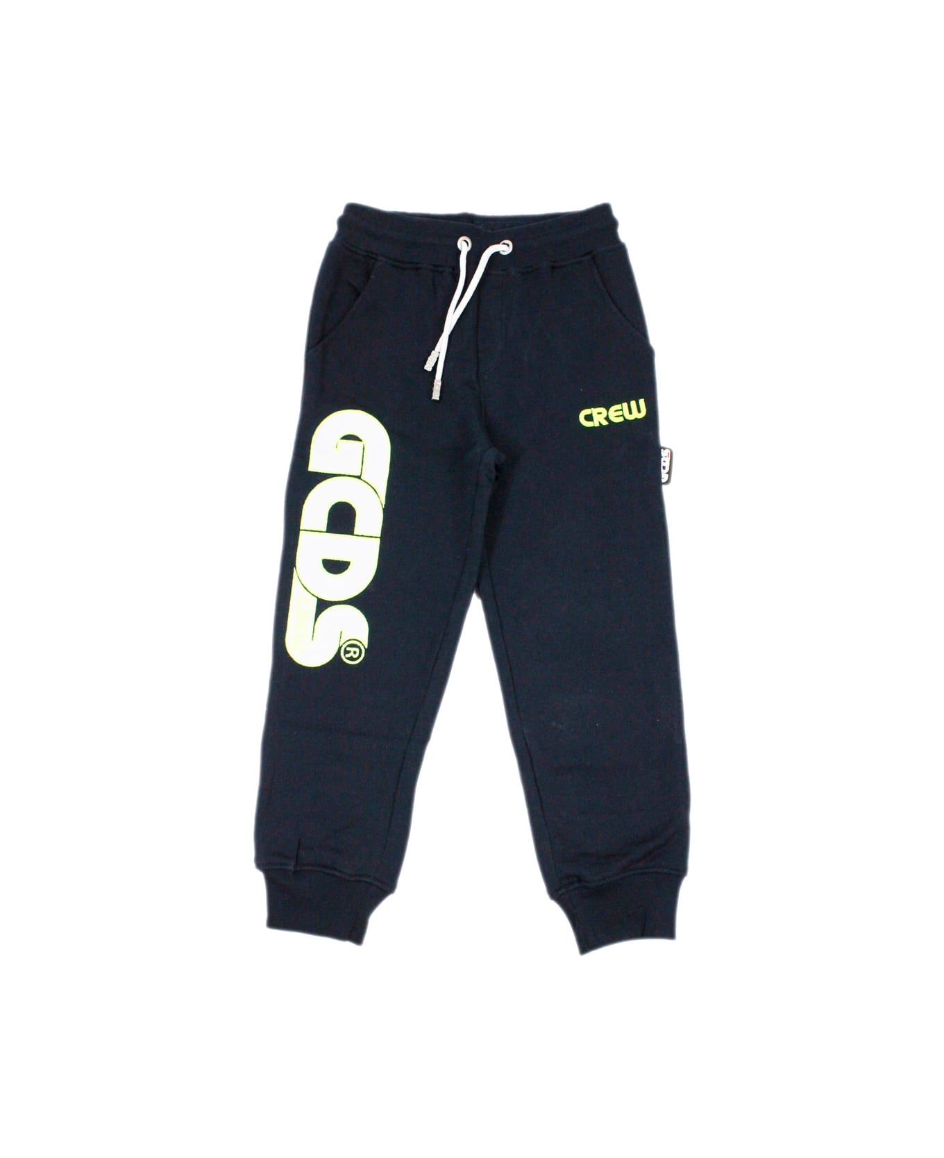 GCDS Jogging Trousers With Writing With Fluo Profiles - Blu ボトムス