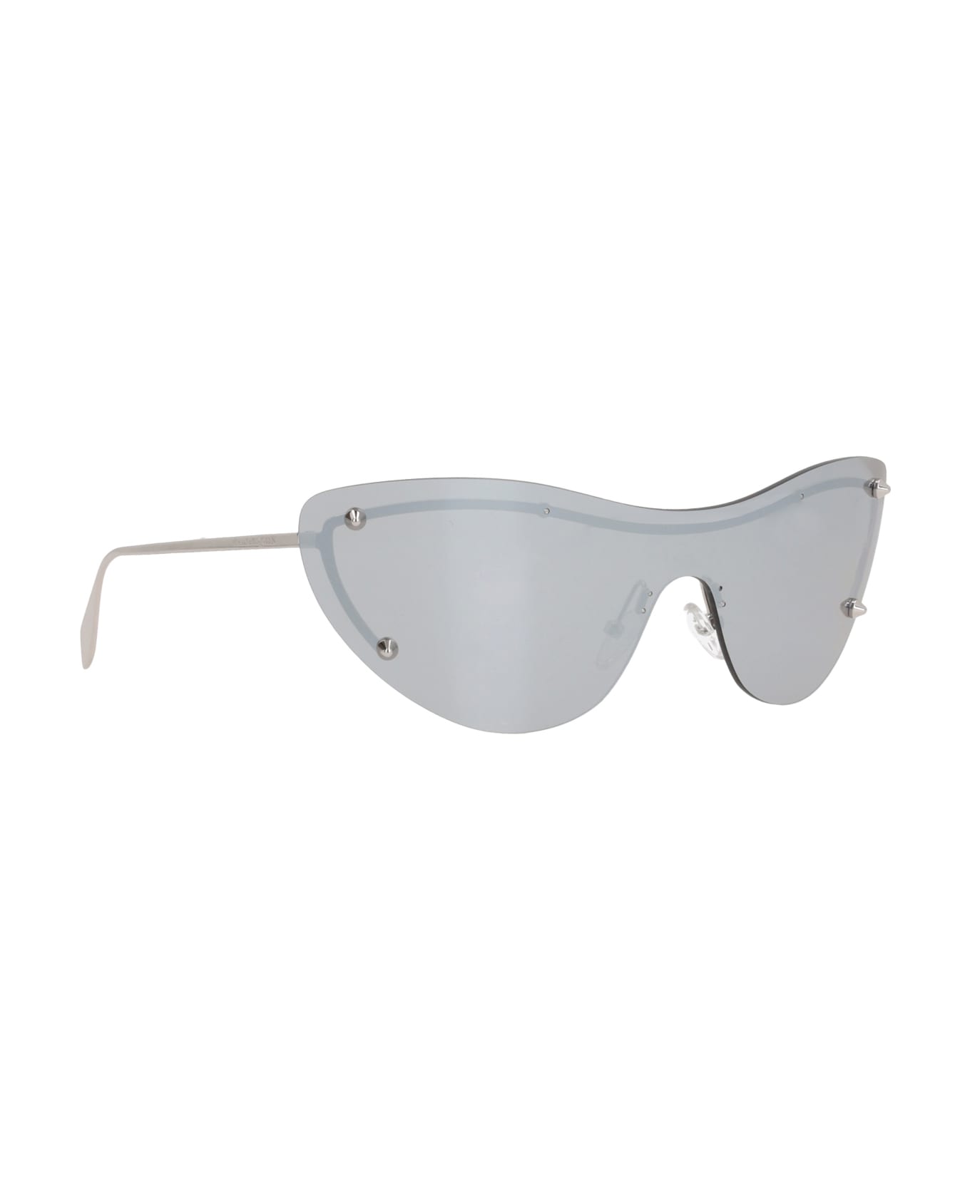 Alexander McQueen Eyewear Spike Studs Cat-eye Mask Sunglasses - Argento サングラス