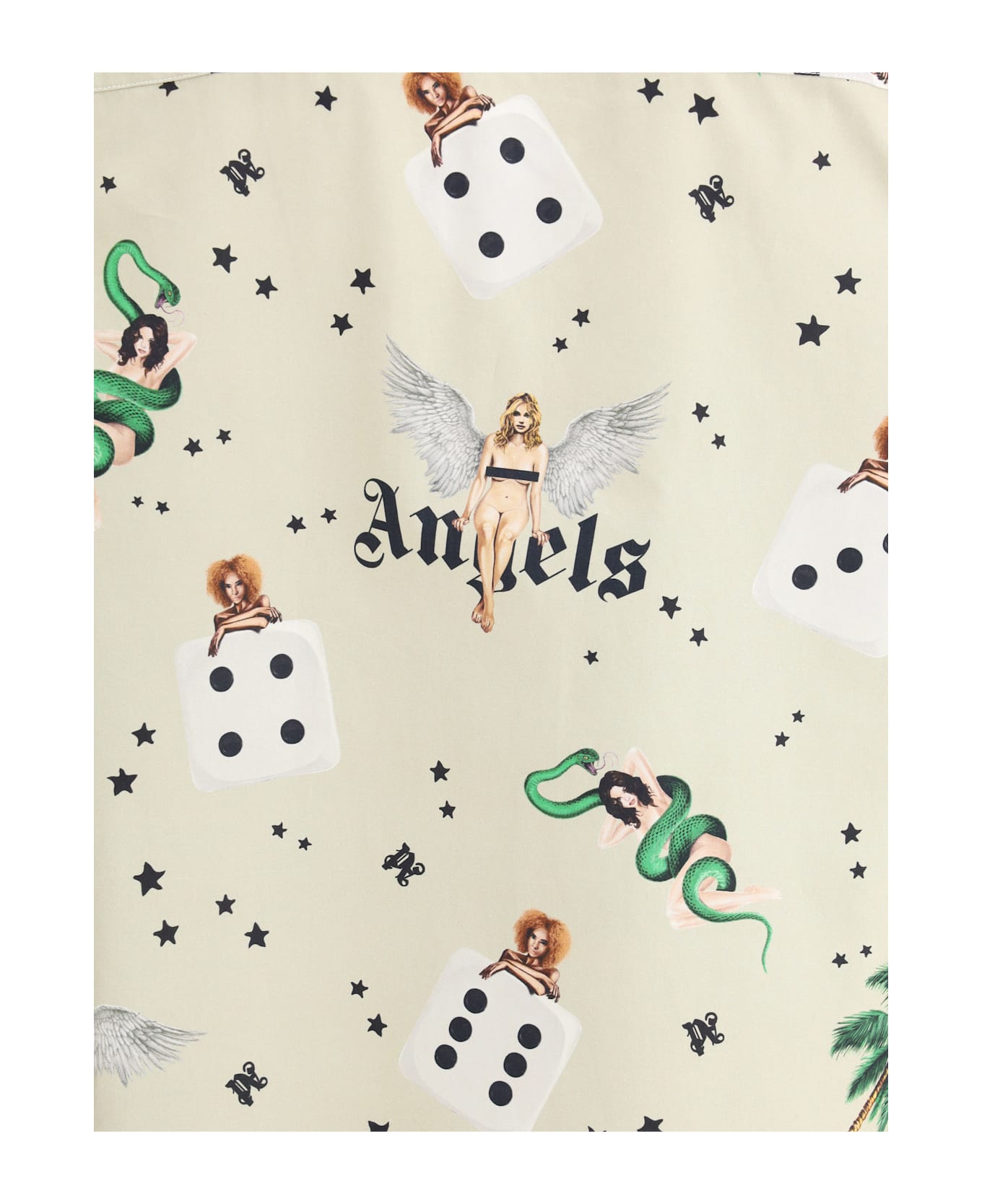 Palm Angels Pin Up Bowling Shirt - Ivory - Multicolor