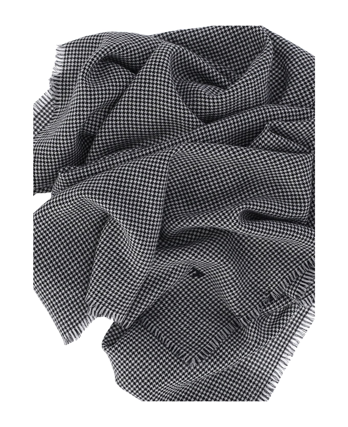 Tom Ford Houndstooth Wool Scarf - Black  