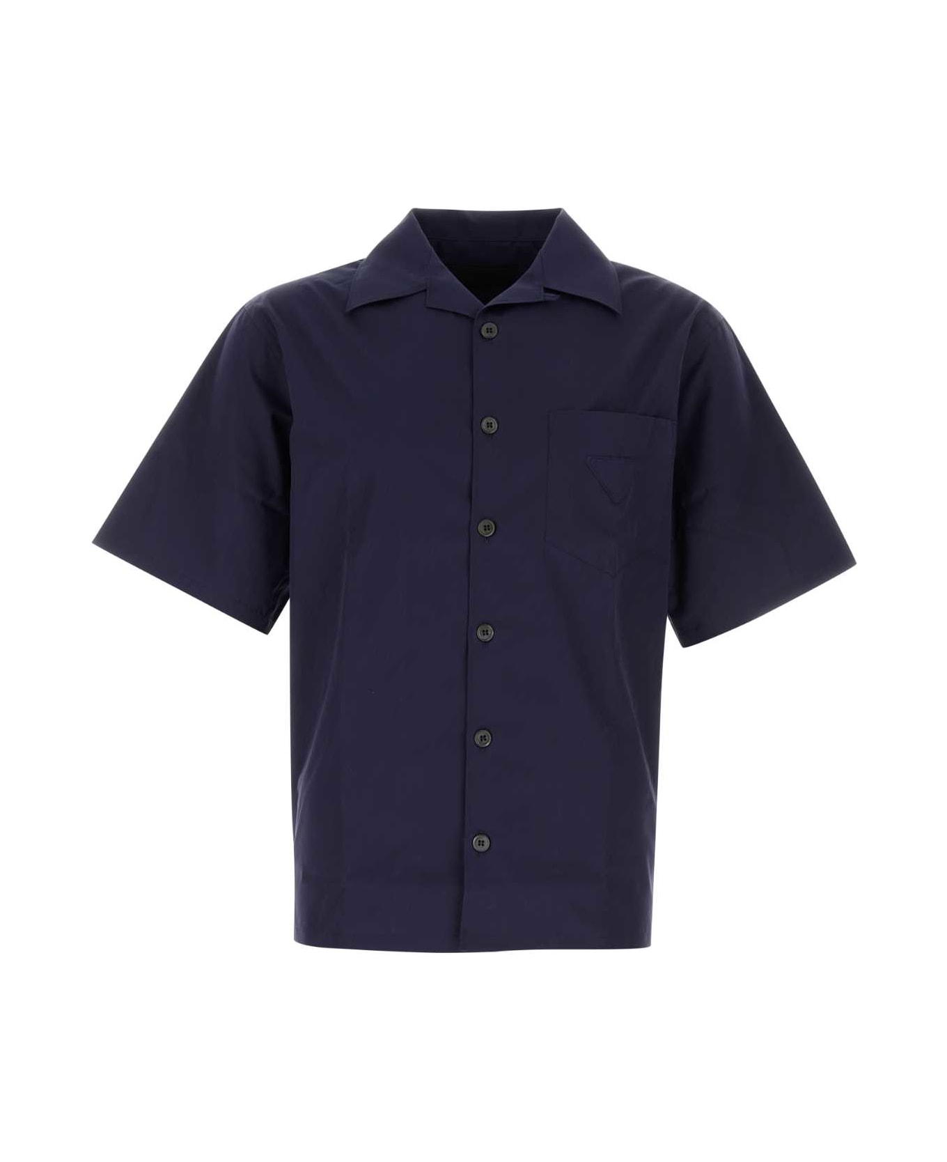 Prada Navy Blue Poplin Shirt - INCHIOSTRO