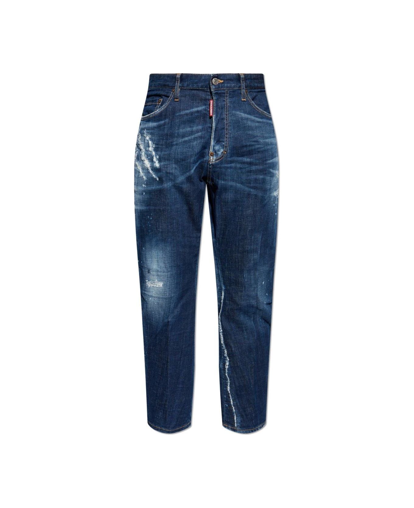 Dsquared2 Distressed Straight-leg Jeans - C