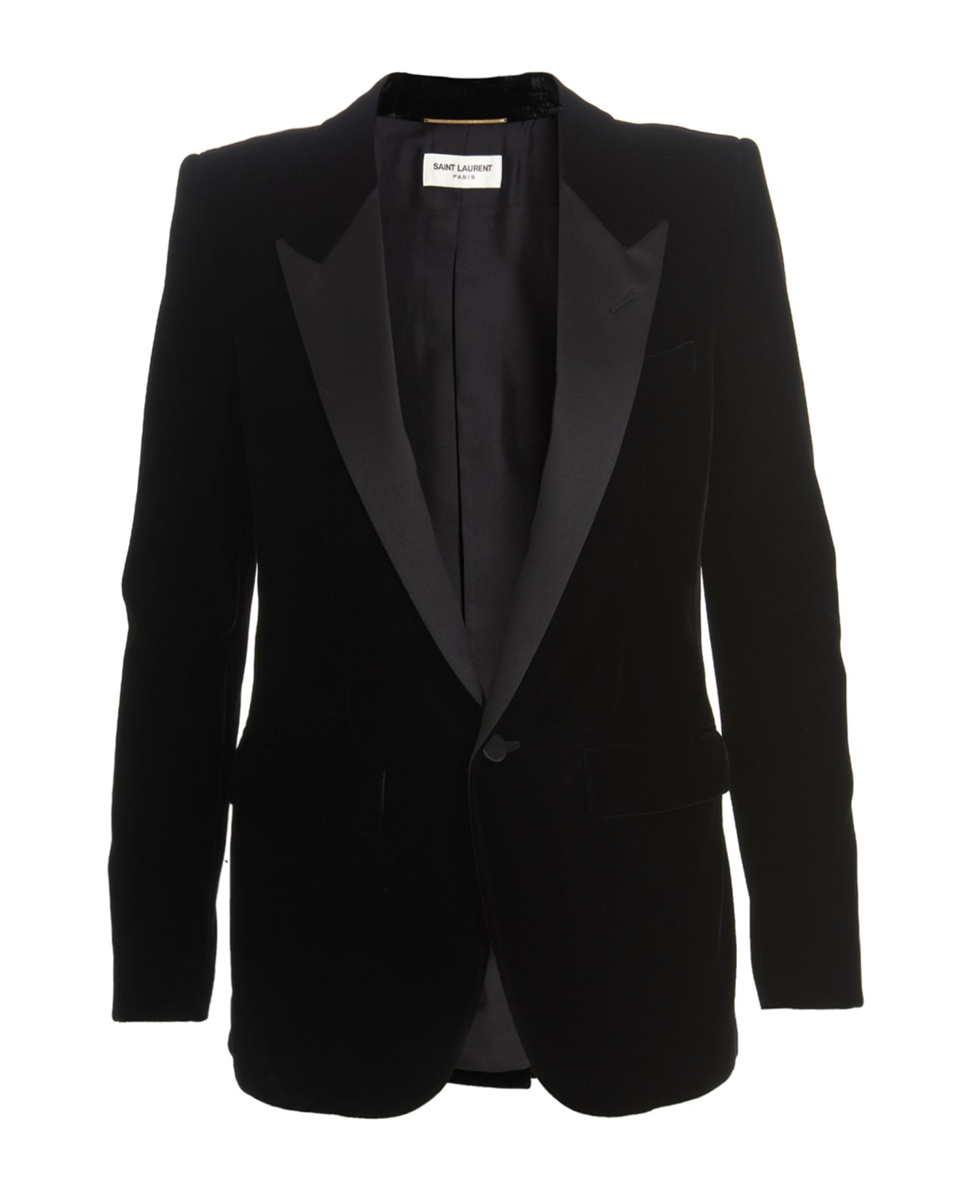 Saint Laurent Velvet Smoking Blazer - Black ブレザー