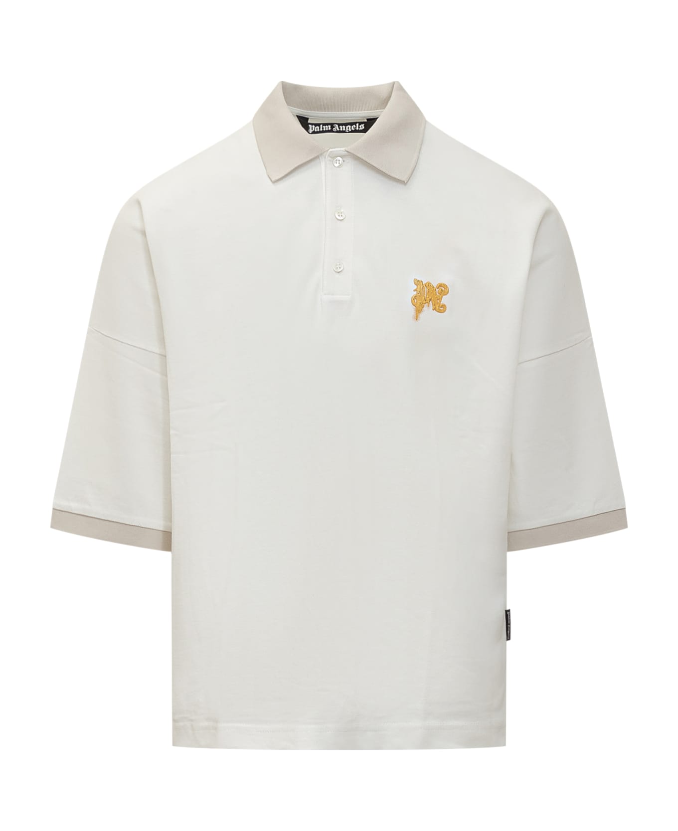 Palm Angels Polo Shirt With Logo - OFF WHITE LIGHT OR