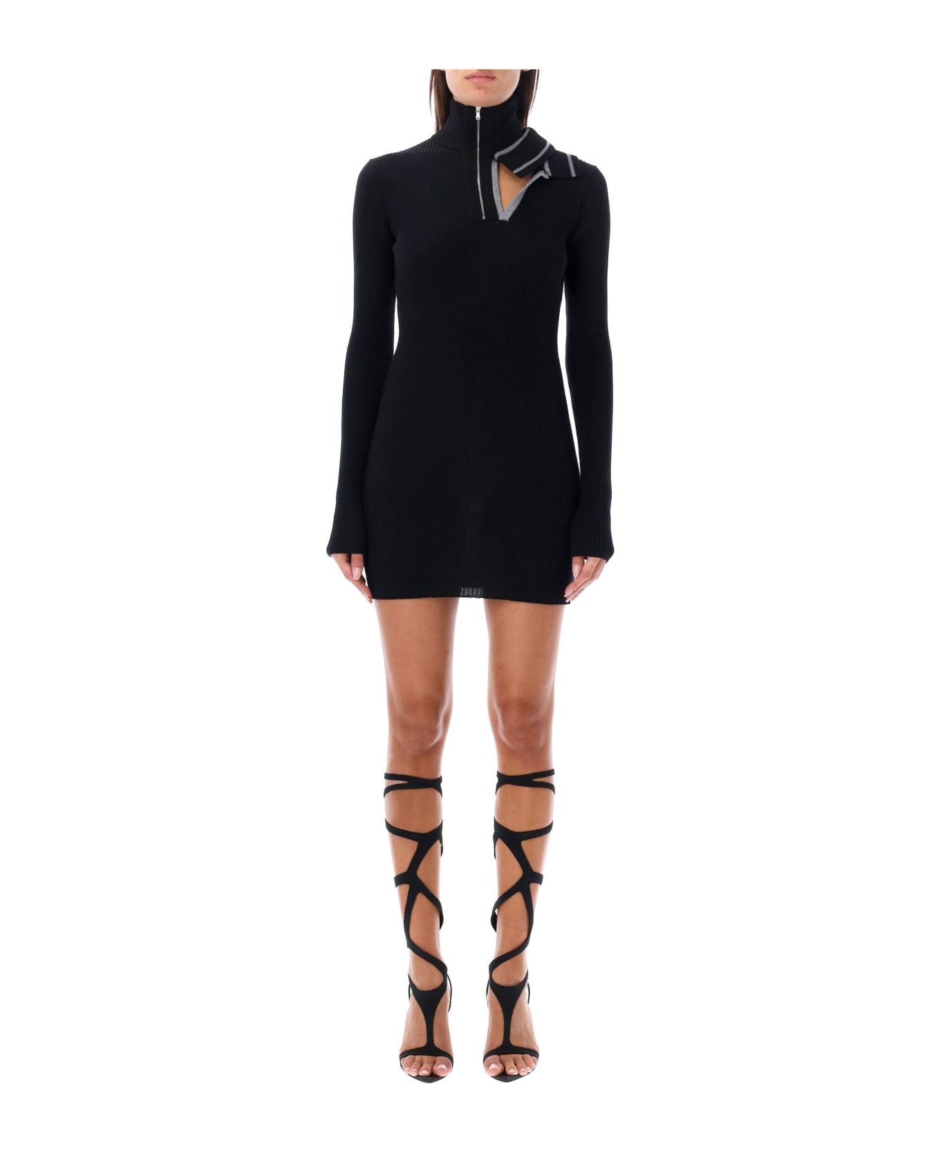 Y/Project Double Collar Mini Dress - BLACK ワンピース＆ドレス