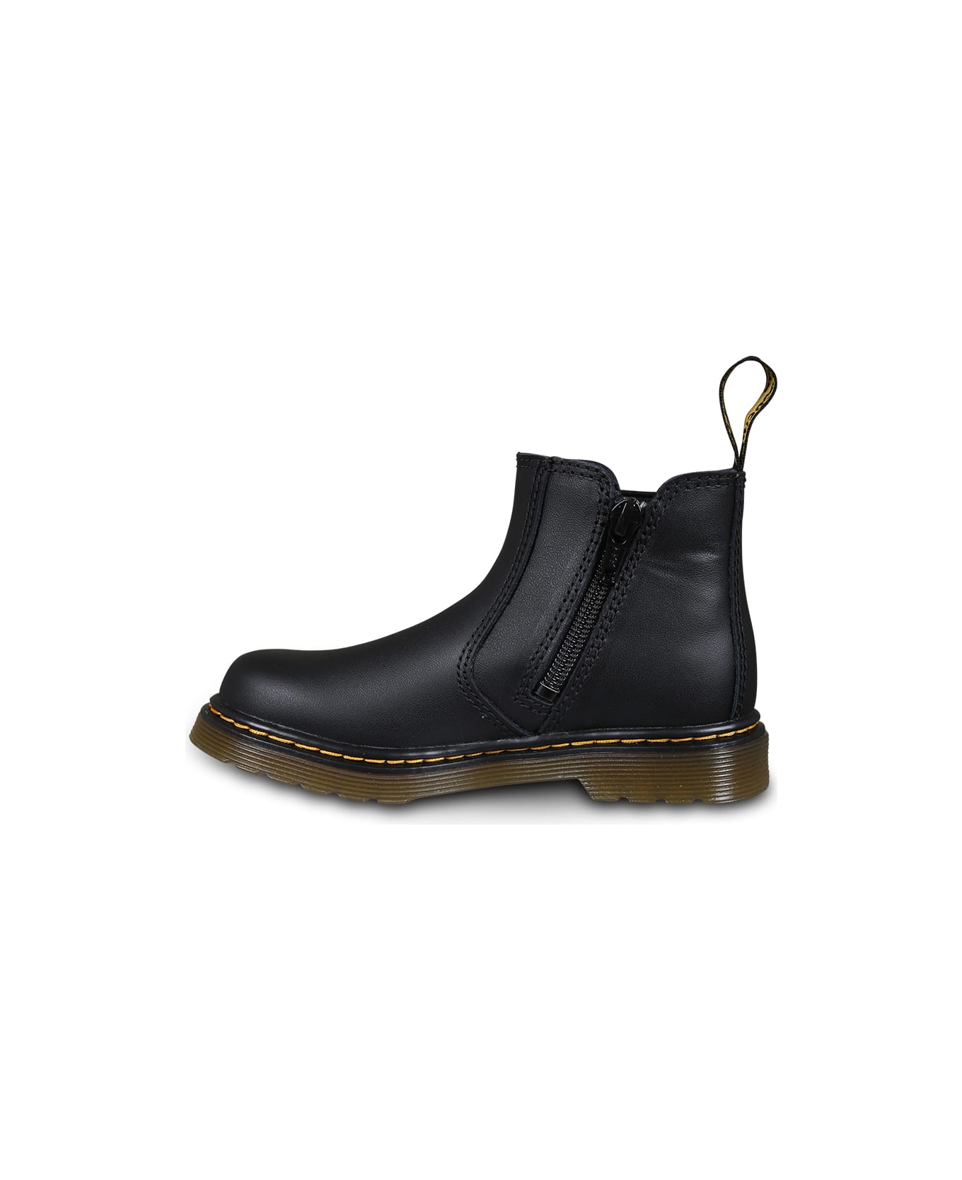 Dr. Martens 2676 Black Ankle Boots For Kids With Logo - Black