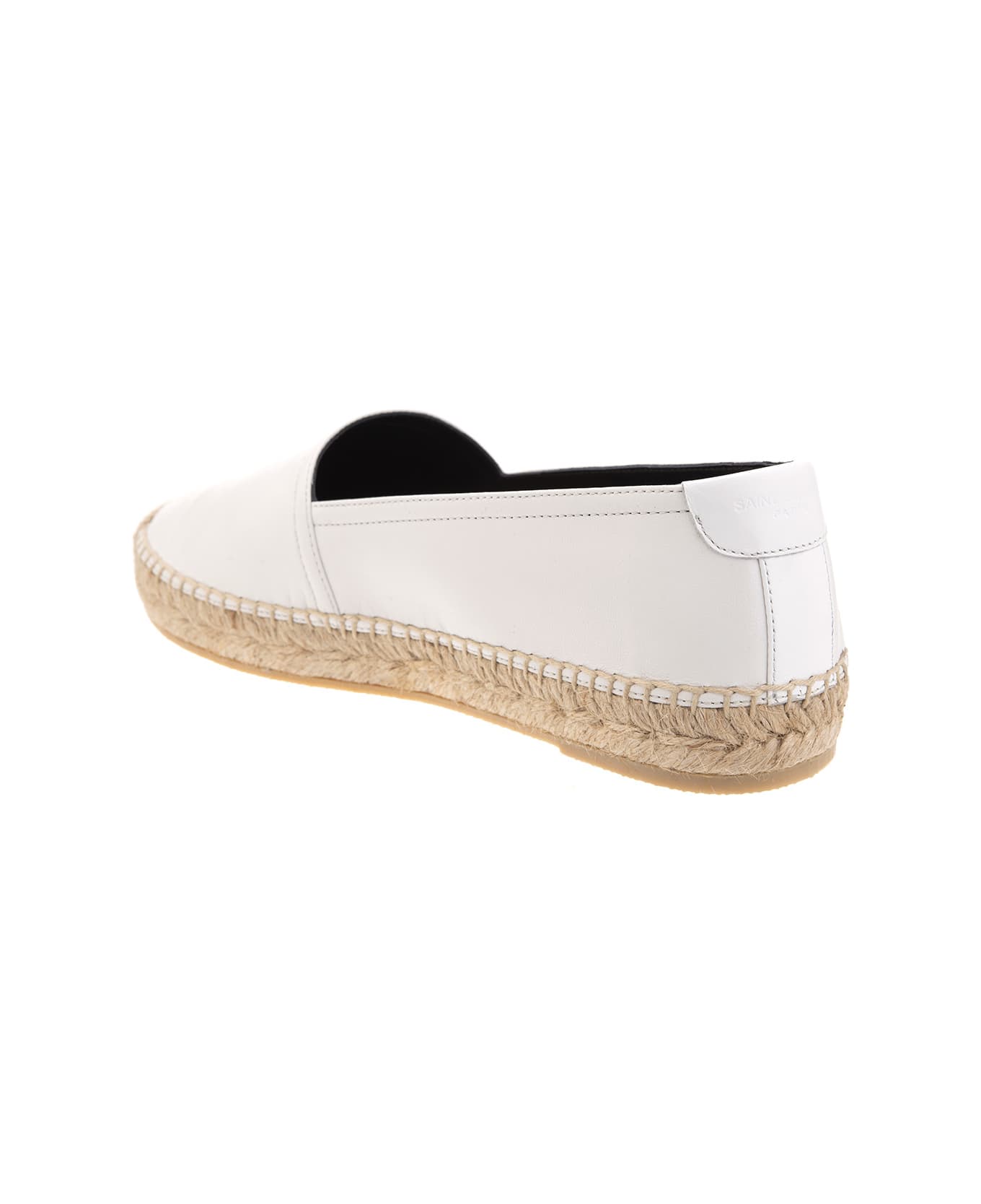 Saint Laurent White Leather Woman Espadrilles - Blanc opt