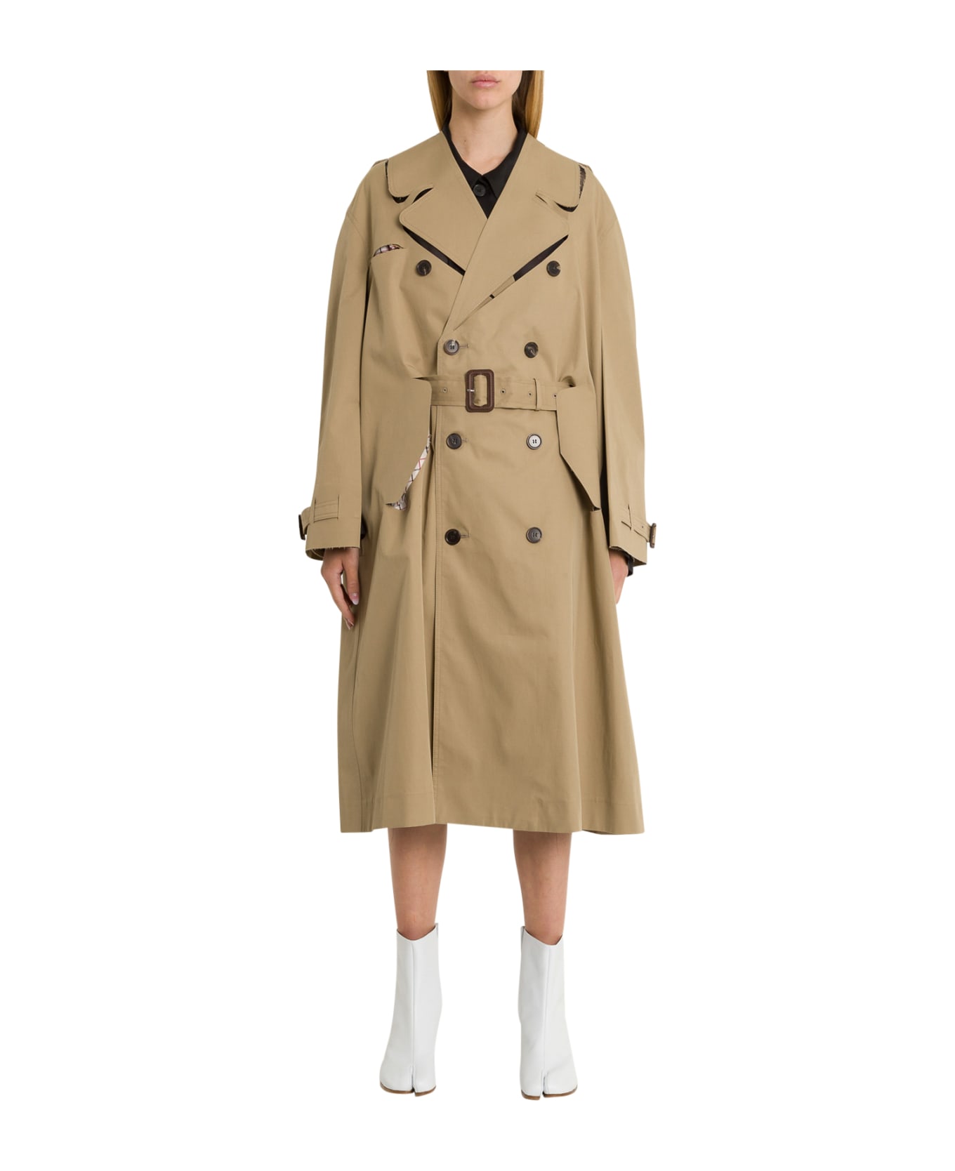 Maison Margiela Oversized Trench Coat With Cut-out Details | italist