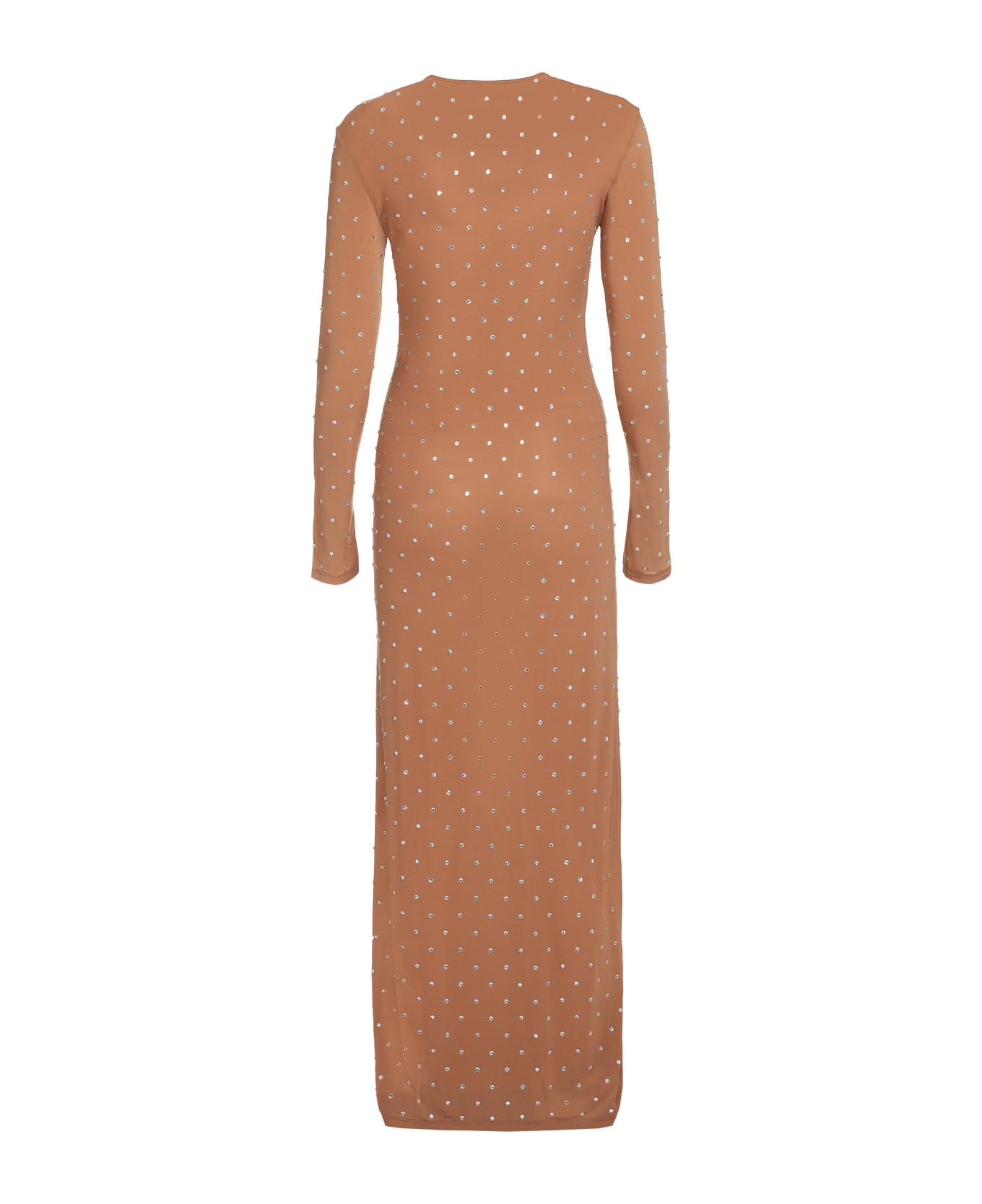 Paco Rabanne Rhinestone Dress - brown ワンピース＆ドレス