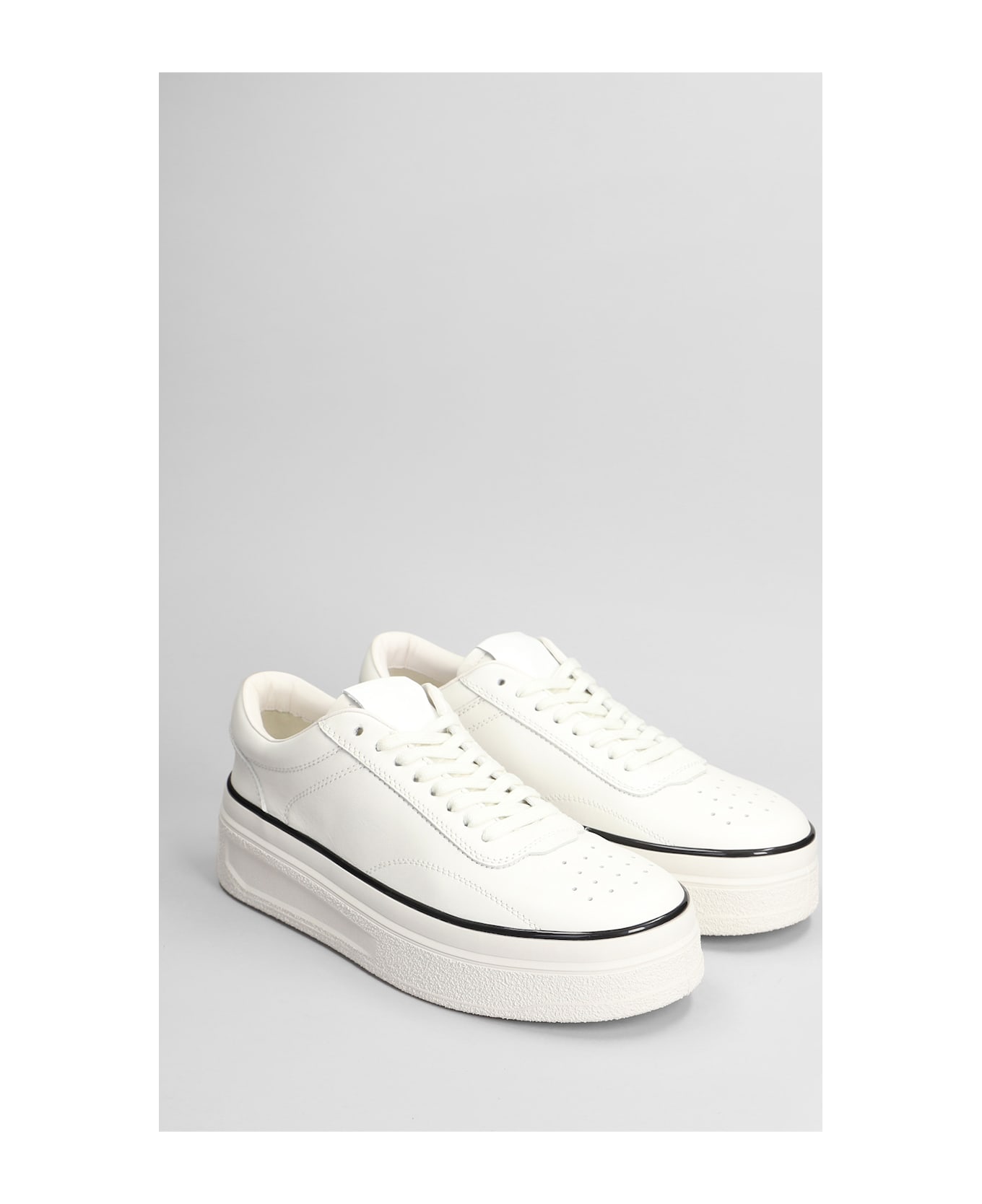 Jil Sander Sneakers In White Leather - white