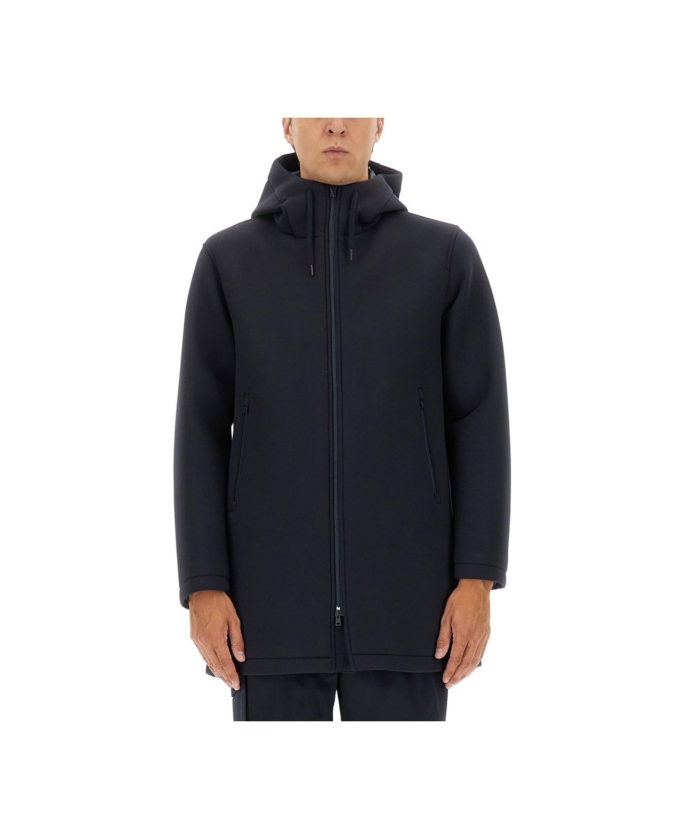 Herno Long Parka In Three Layers "scuba" - BLUE
