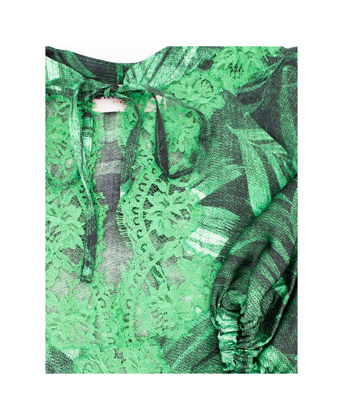 Ermanno Firenze Dress - GREEN /BLACK/OFF WH