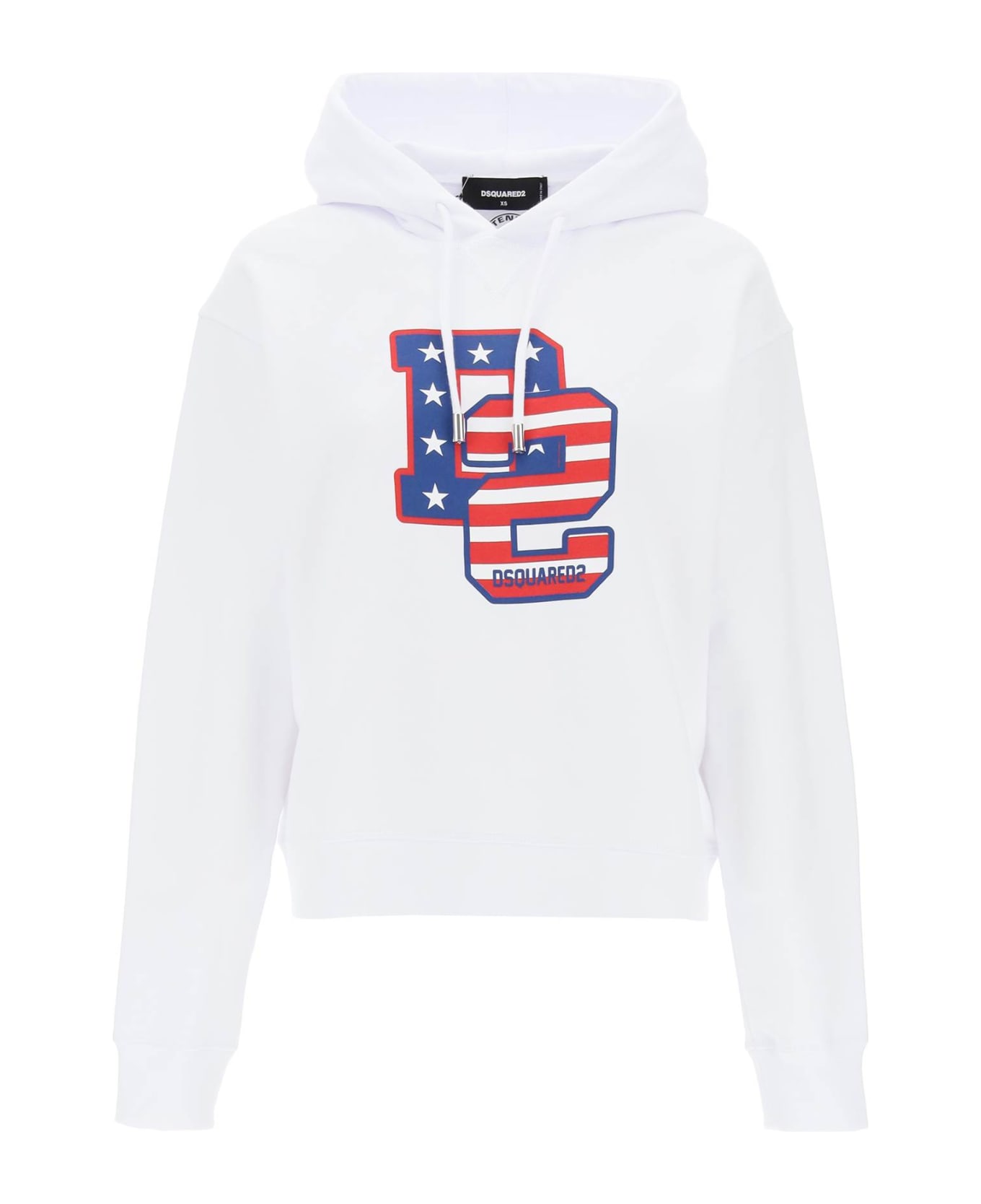 Dsquared2 Cool Fit Hoodie With Graphic Print - WHITE (White)