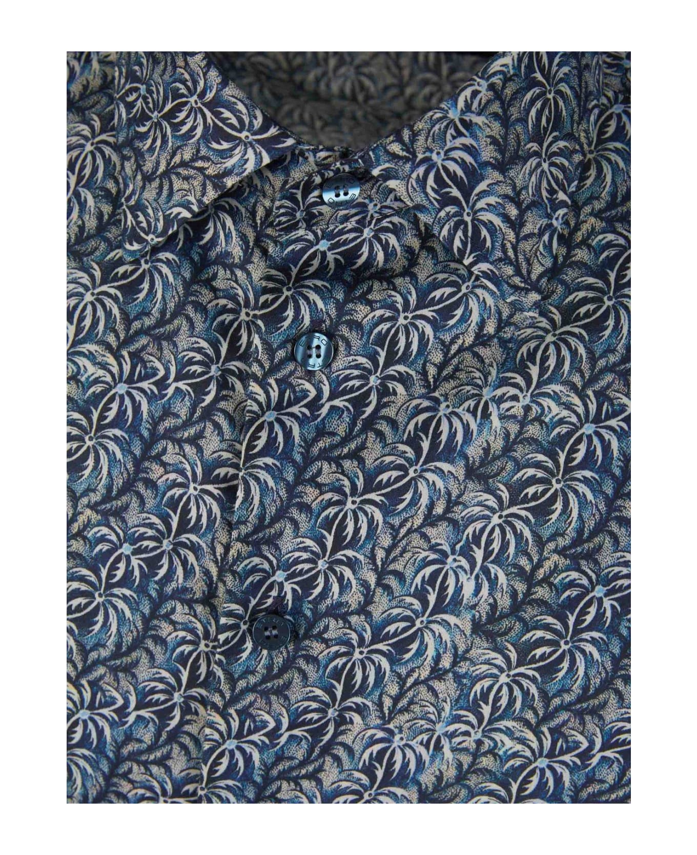 Etro Allover Printed Long-sleeved Shirt - Stampa f.do azzurro