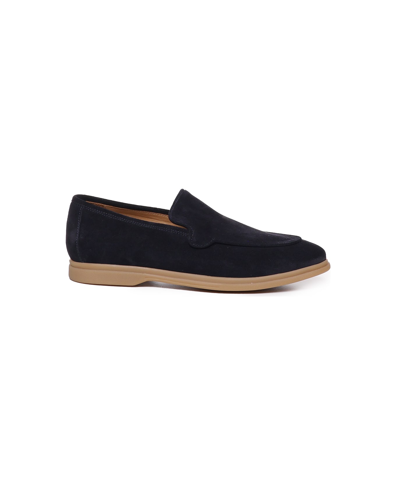 Eleventy Loafers With Suede Logo - Blue