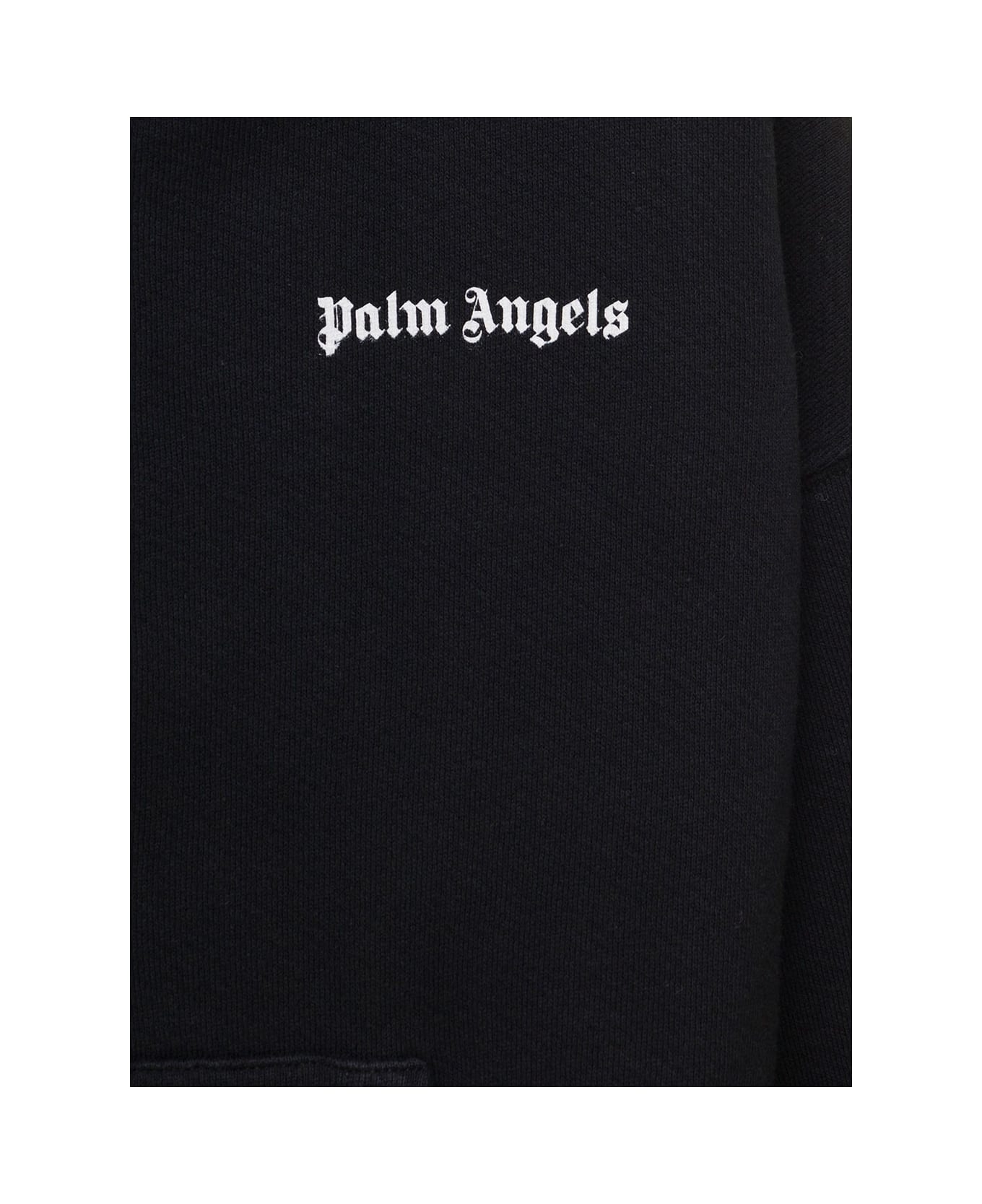 Palm Angels Palm Angel Kids Boy's Black Hoodie With Zip And Classic Overlogo - Black ニットウェア＆スウェットシャツ