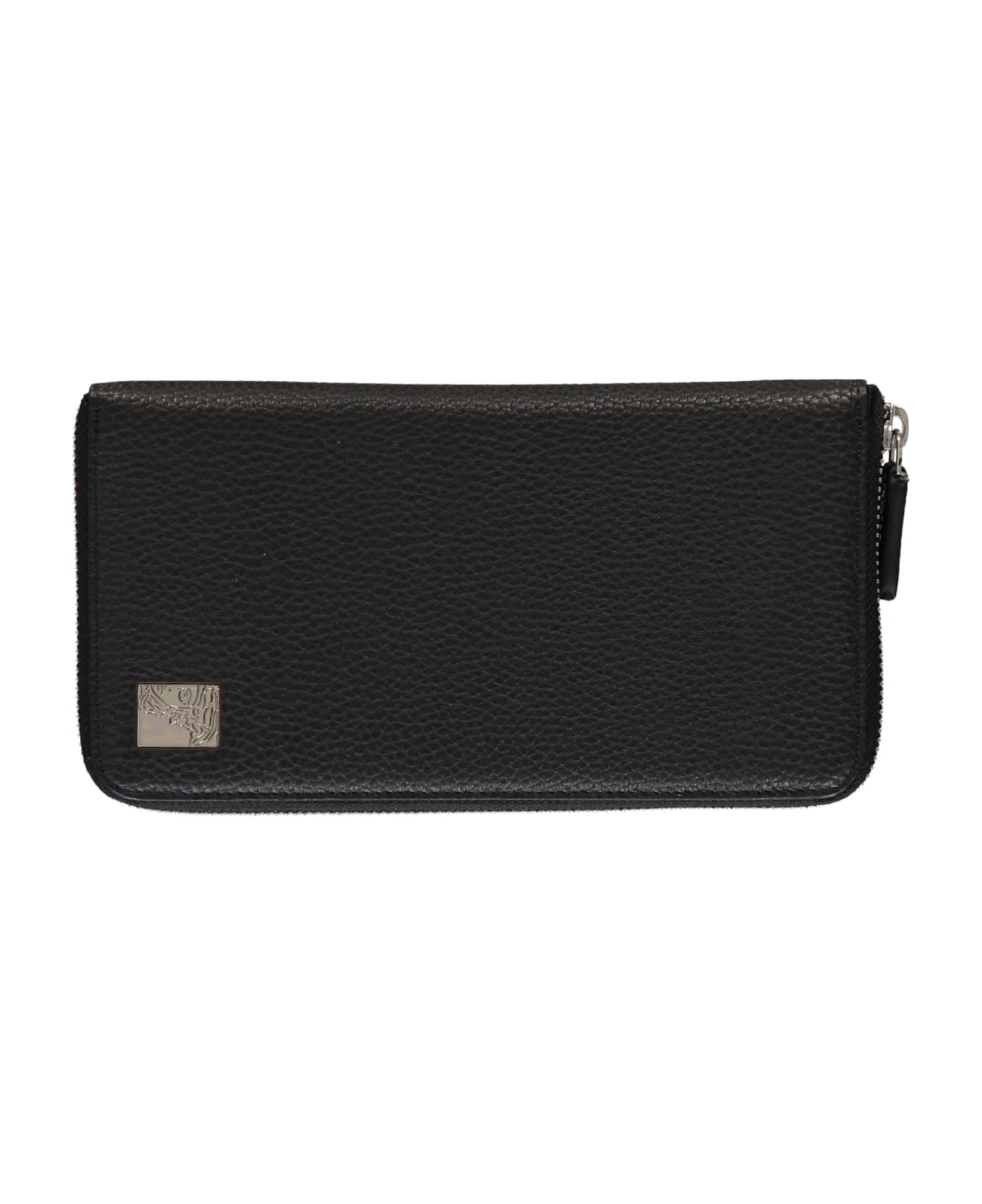 Versace Collection Leather Zip Around Wallet - black 財布