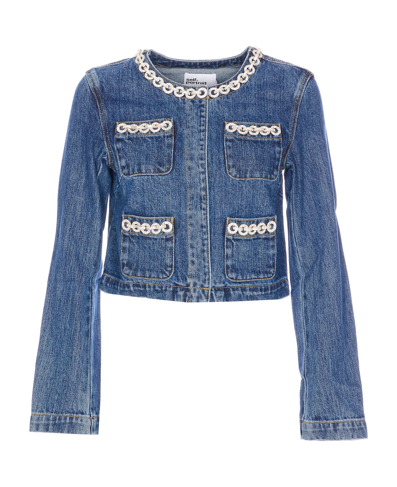 self-portrait Denim Jacket - Blue