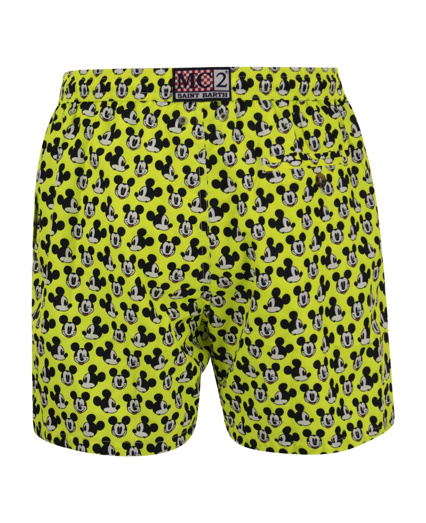 MC2 Saint Barth Lightweight Fabric Swim Boxer Shorts With Print - Lime Green