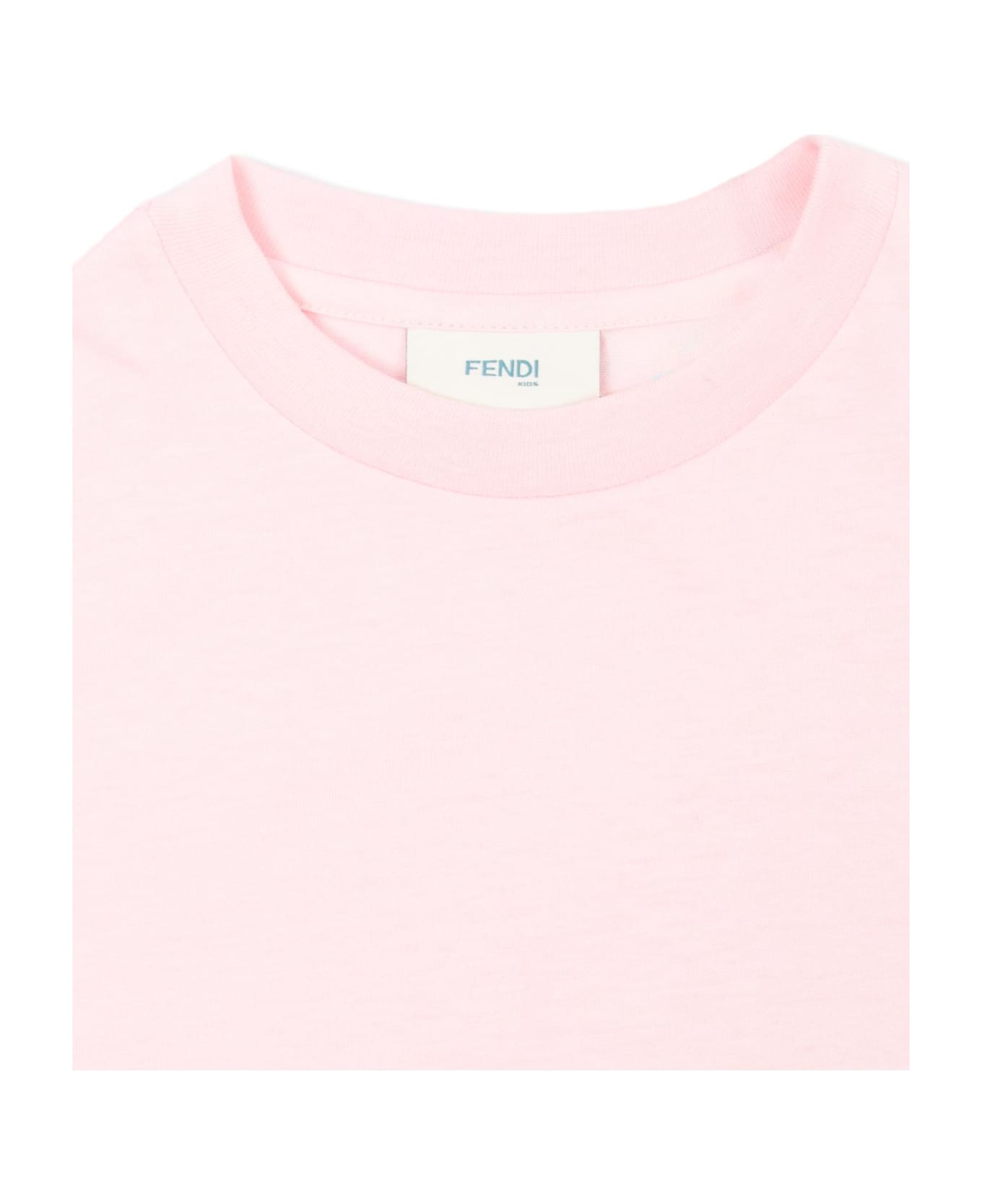 Fendi Kids T-shirt With Logo - Rosa Tシャツ＆ポロシャツ