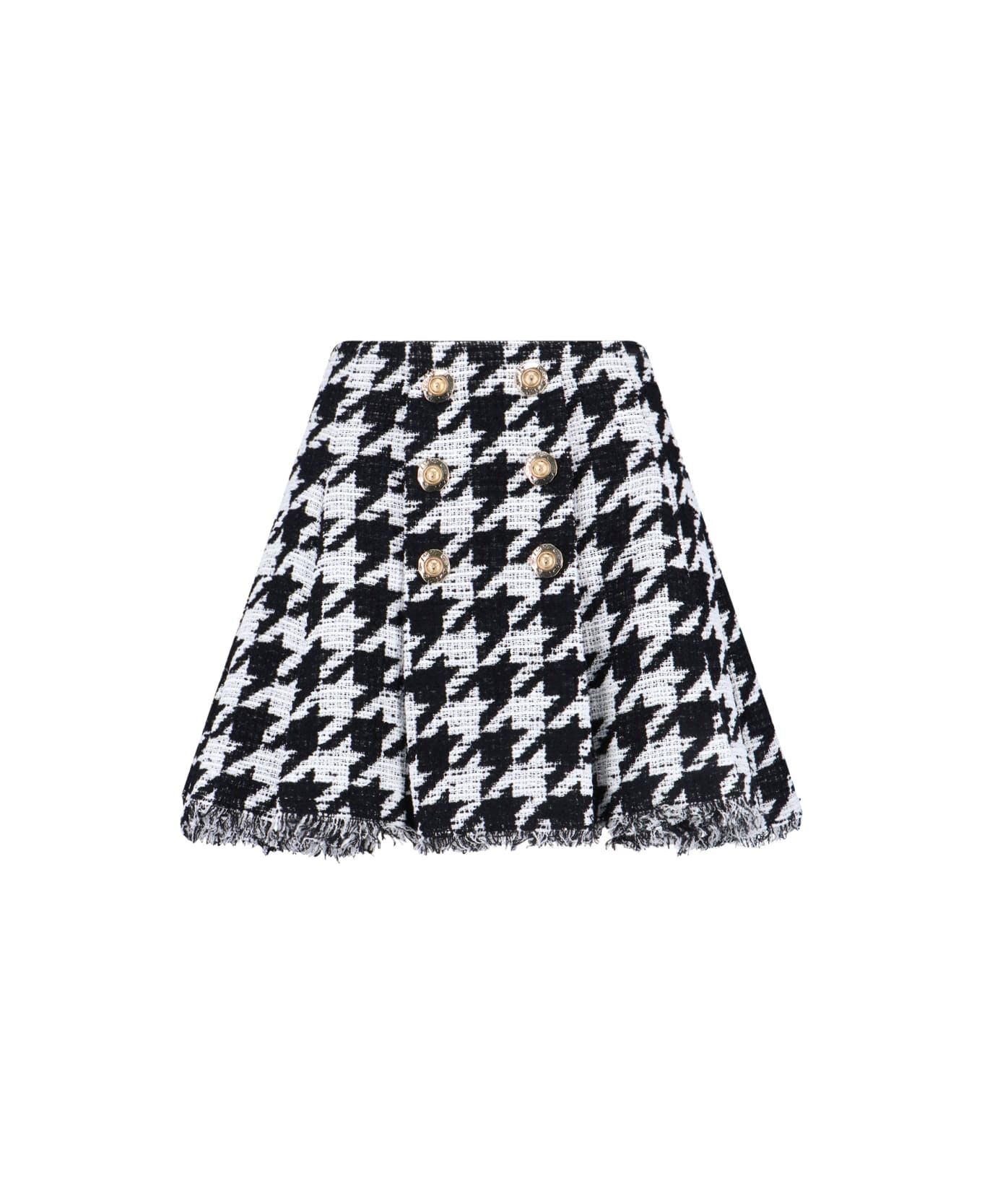 Balmain Houndstooth Mini Skirt - Black  