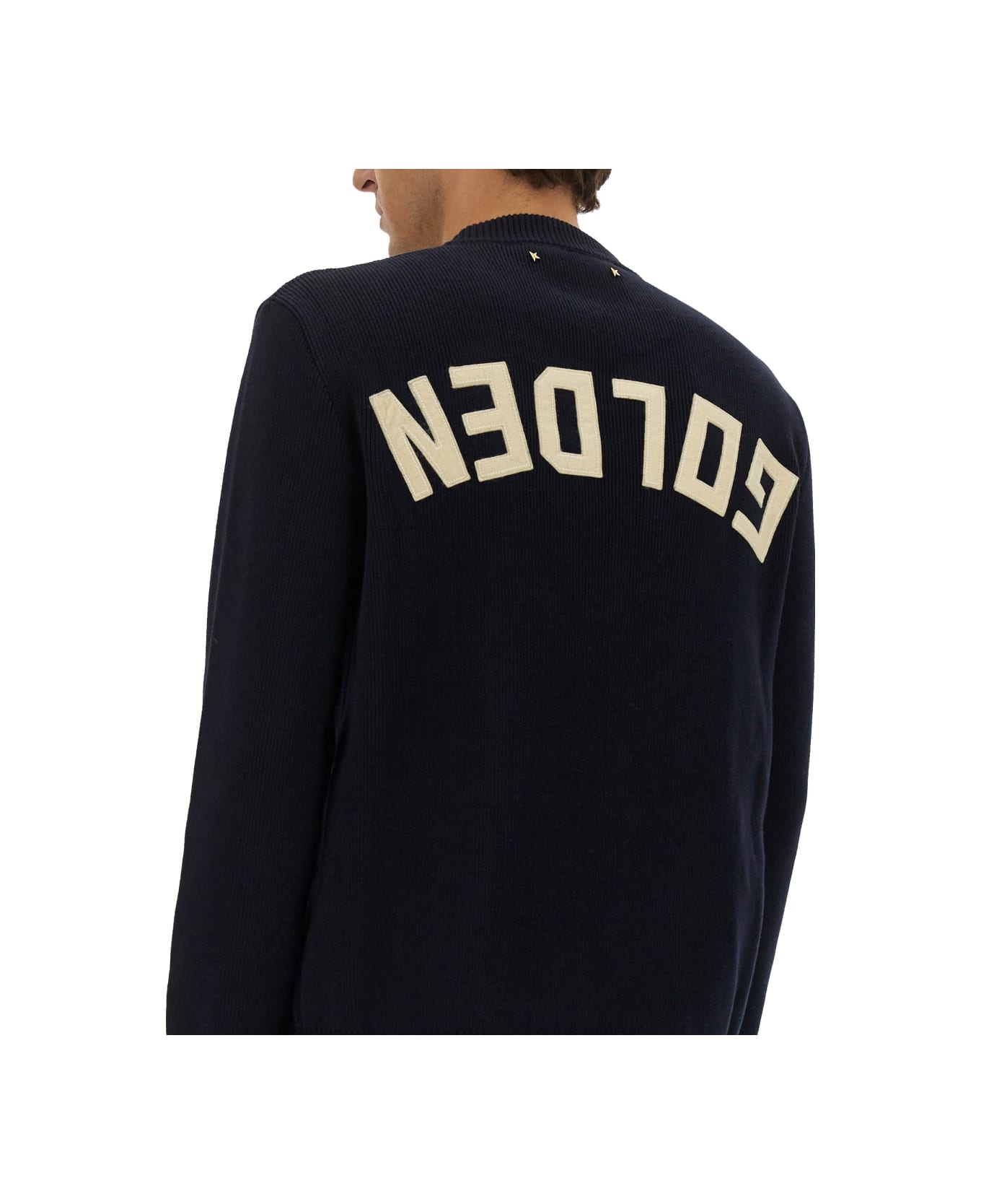 Golden Goose Jersey With Logo - BLUE