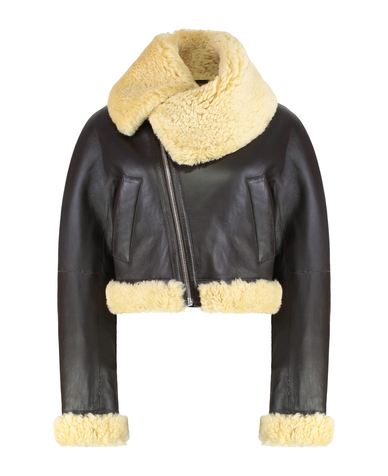 Jacquemus Aviator Jacket In Leather - brown