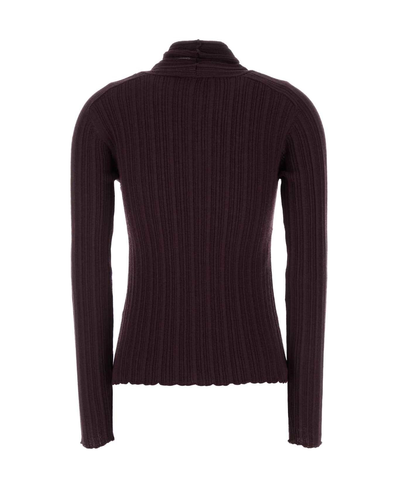 Giuseppe di Morabito Purple Wool Blend Top - BORDEAUX