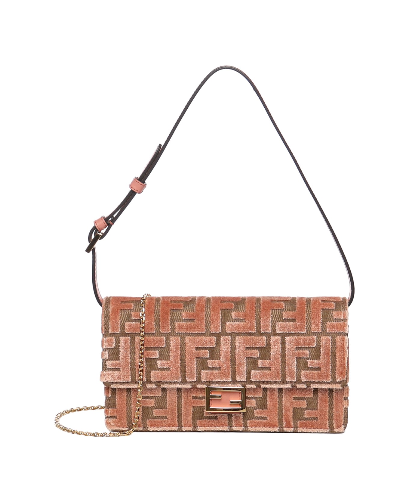 Fendi Ff Jacquard Baguette Wallet - PINK