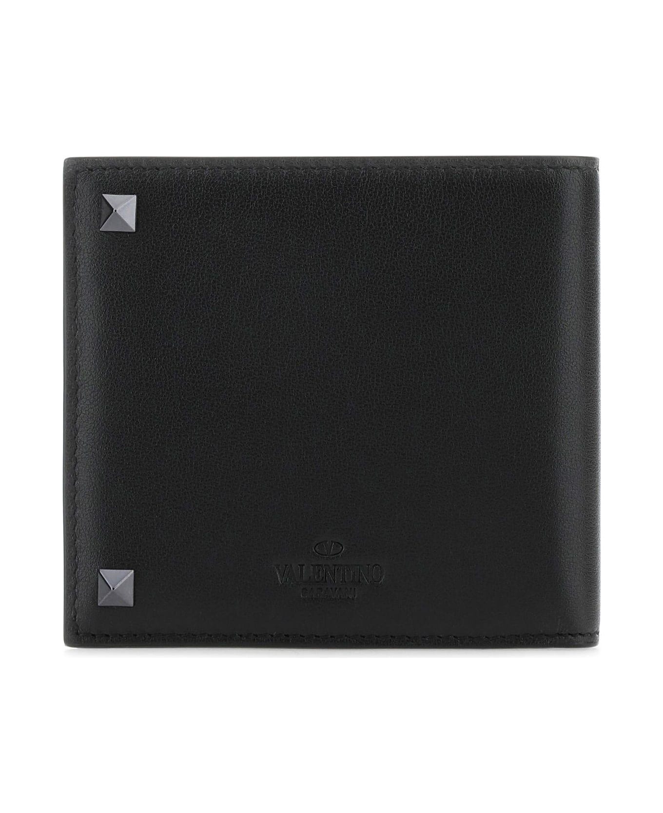 Valentino Garavani Rockstud Calfskin Wallet - Black